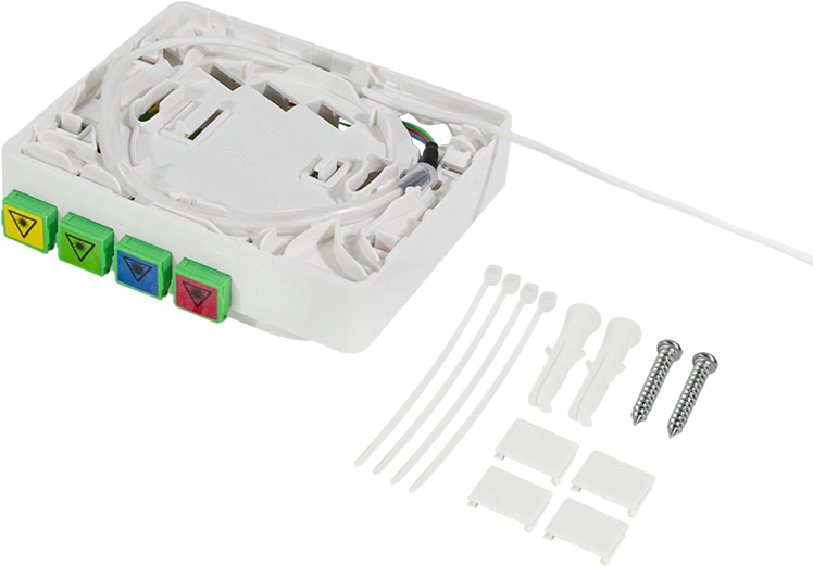 LOGILINK FTTH-Anschlussbox FB4SC30, 4x SC/APC, mit 30 m Verlegekabel