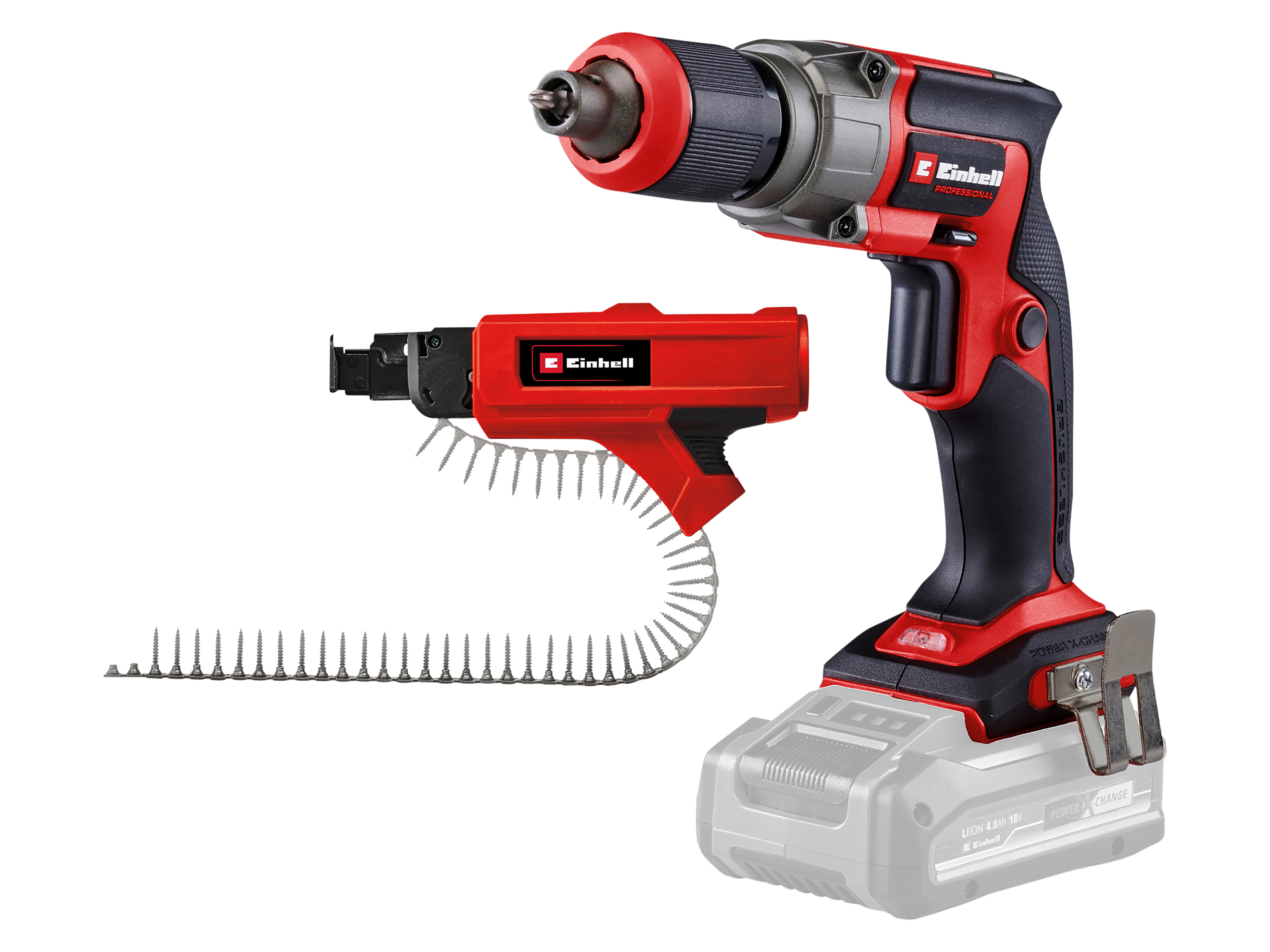 EINHELL PROFESSIONAL Akku-Trockenbauschrauber TP-DY 18 Li BL + Magazin, 4261012, Solo