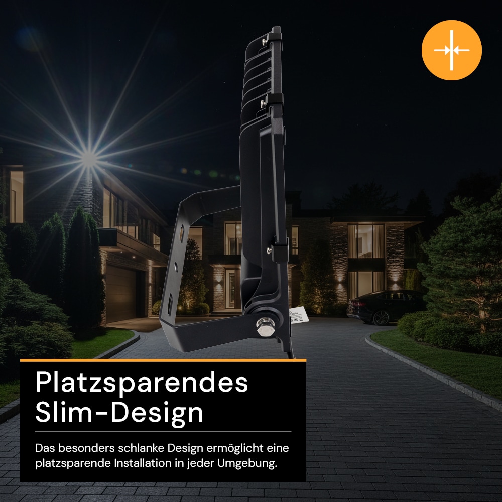ENOVALITE LED-Fluter PRO, EEK: D, 100W, 13000lm, 4000K, schwarz
