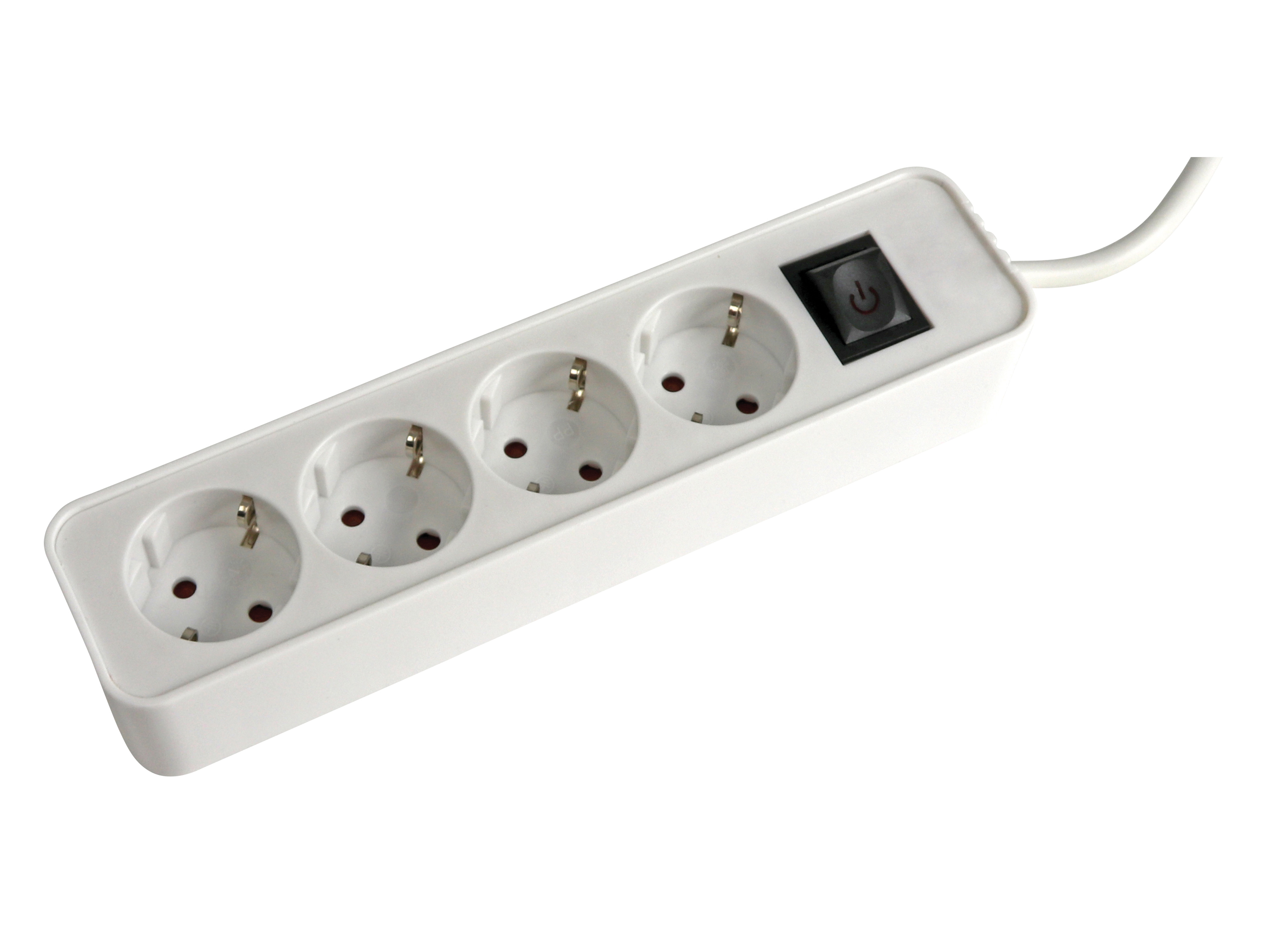 Steckdosenleiste 98745ws, 4-fach, mit Flachstecker