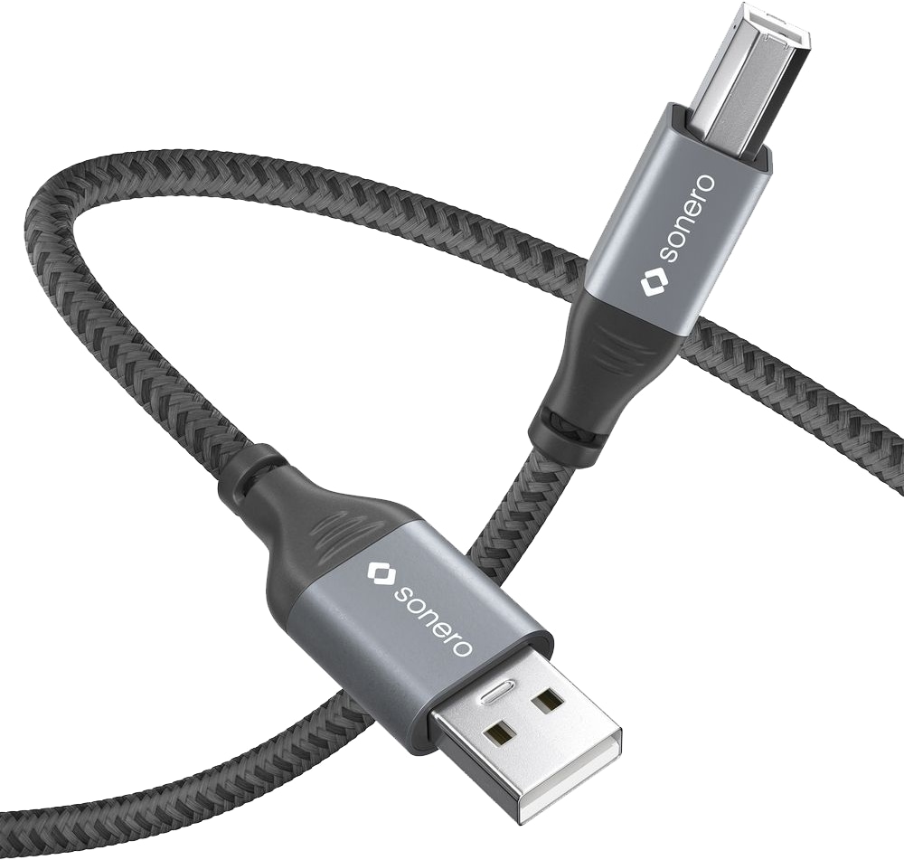 SONERO USB 2.0 Kabel SPC-U010-010 A/B 0,5m grau-schwarz