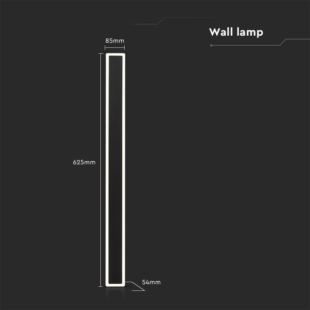 V-TAC LED-Wandleuchte VT-11117, EEK: E, 17 W, 2160 lm, 3000 K, schwarz