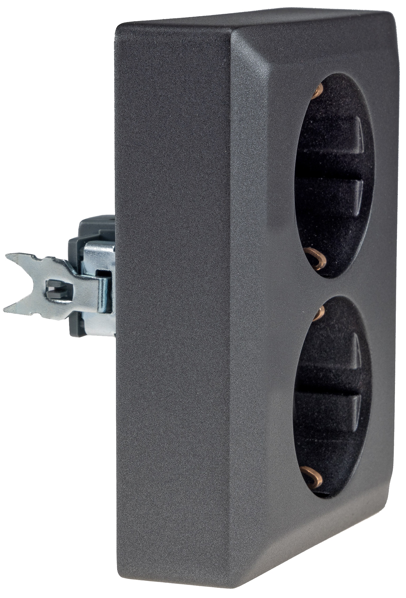 MILOS Schutzkontakt-Steckdose 23718, 2-fach, 2in1, 16A/250V, UP, anthrazit