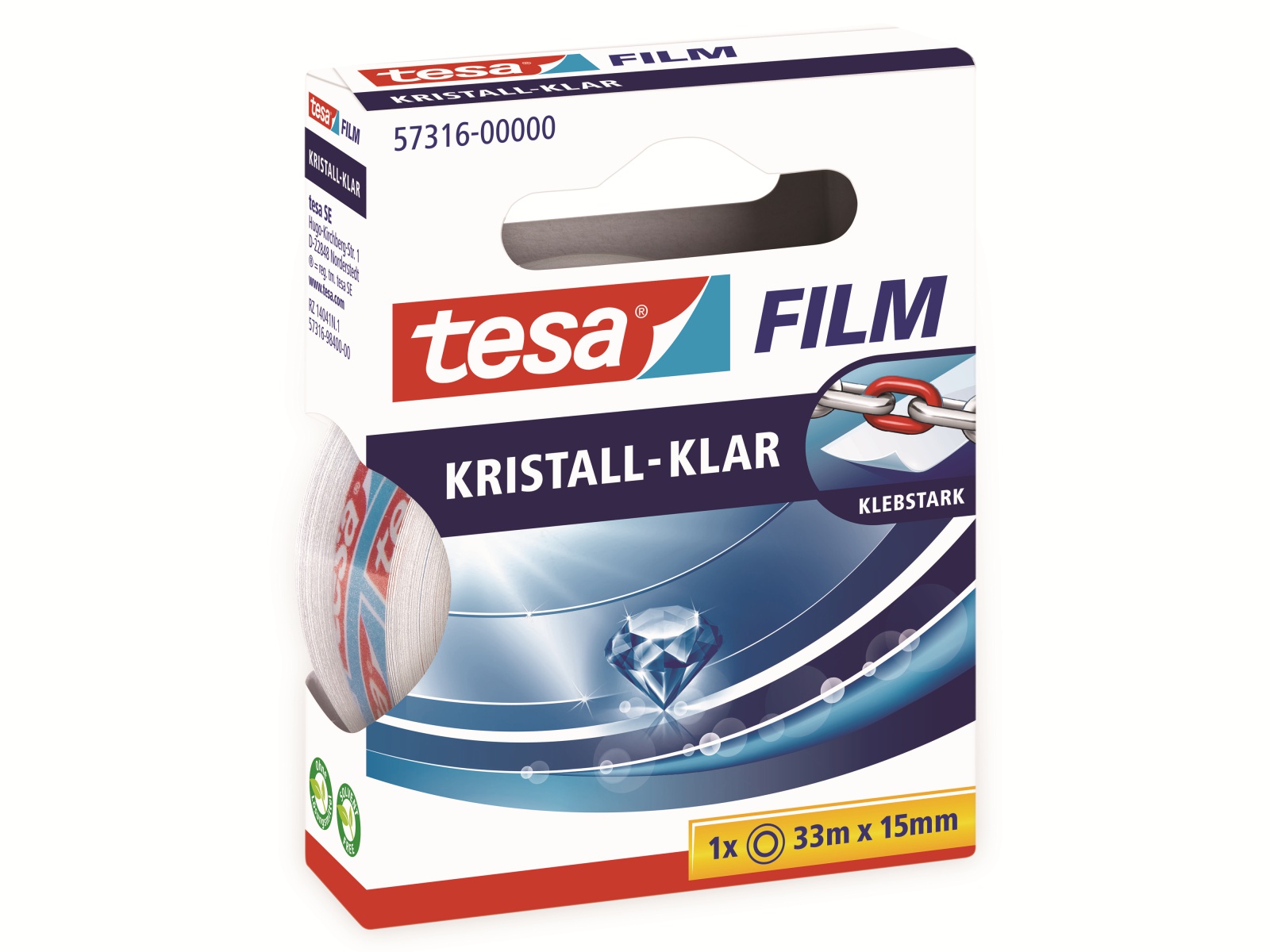 TESA film® kristall-klar, 1 Rolle, 33m:15mm, 57316-00000-02 TESA film® kristall-klar, 1 Rolle, 33m:15mm, 57316-00000-02