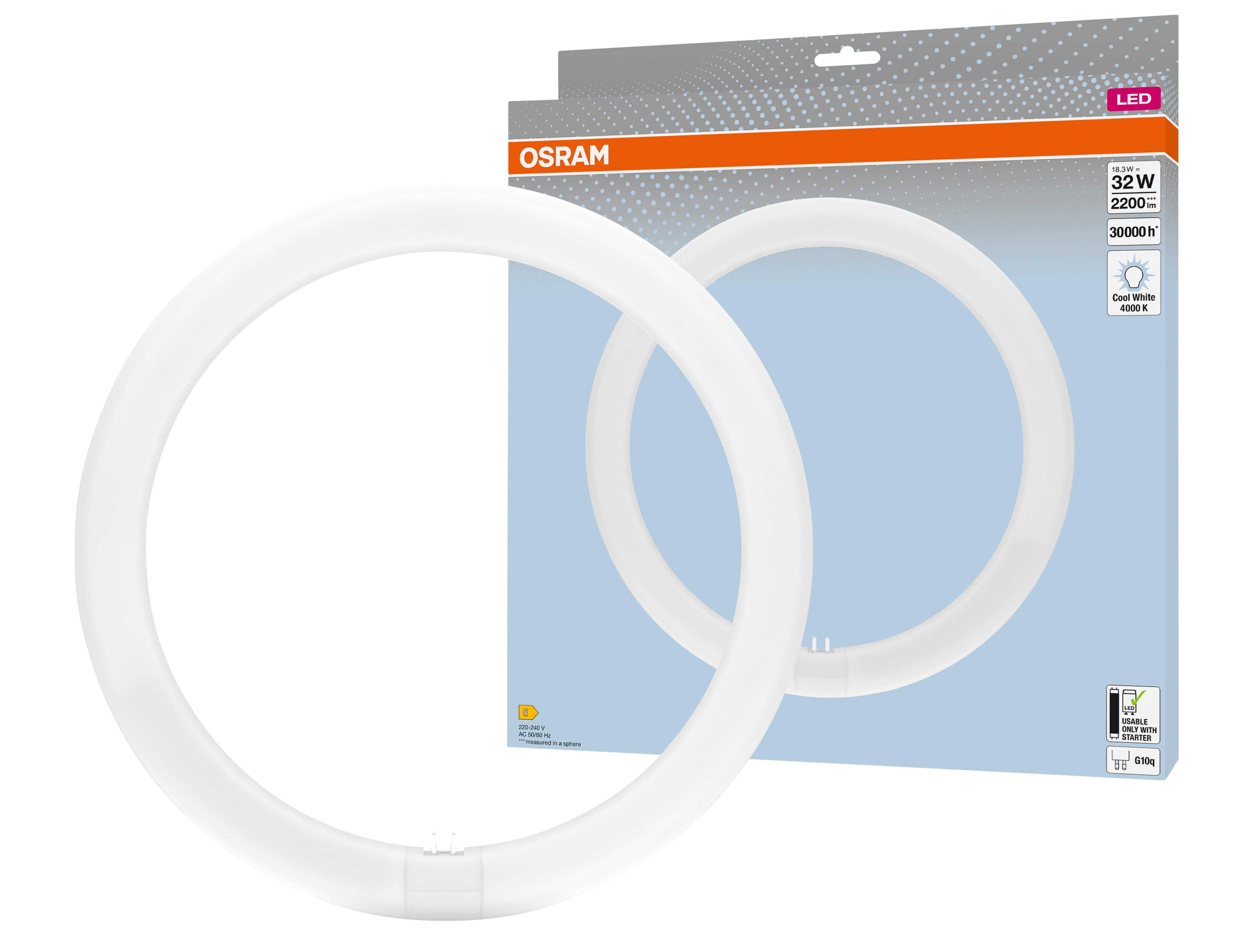 OSRAM LED-Röhre T9, Ringform, G10q, EEK: E, 18,3W, 2200lm, 4000K OSRAM LED-Röhre T9, Ringform, G10q, EEK: E, 18,3W, 2200lm, 4000K