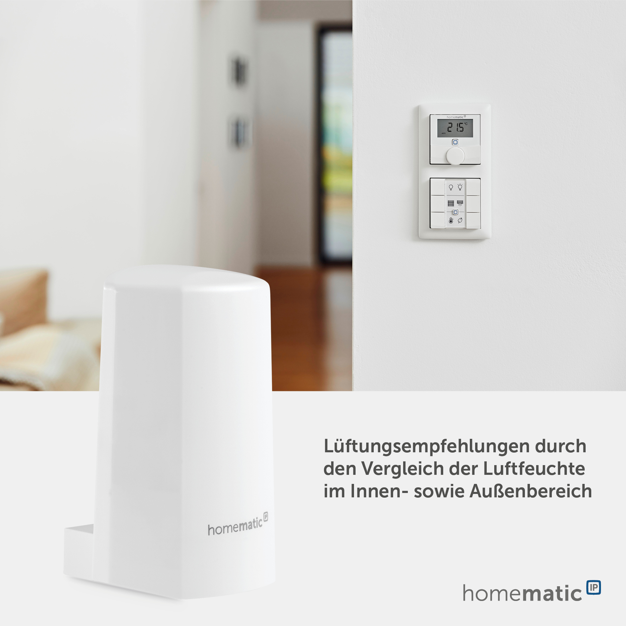 HOMEMATIC IP Smart Home 150573A0, Temp. Und Luftfeuchtigkeitssensor, weiß