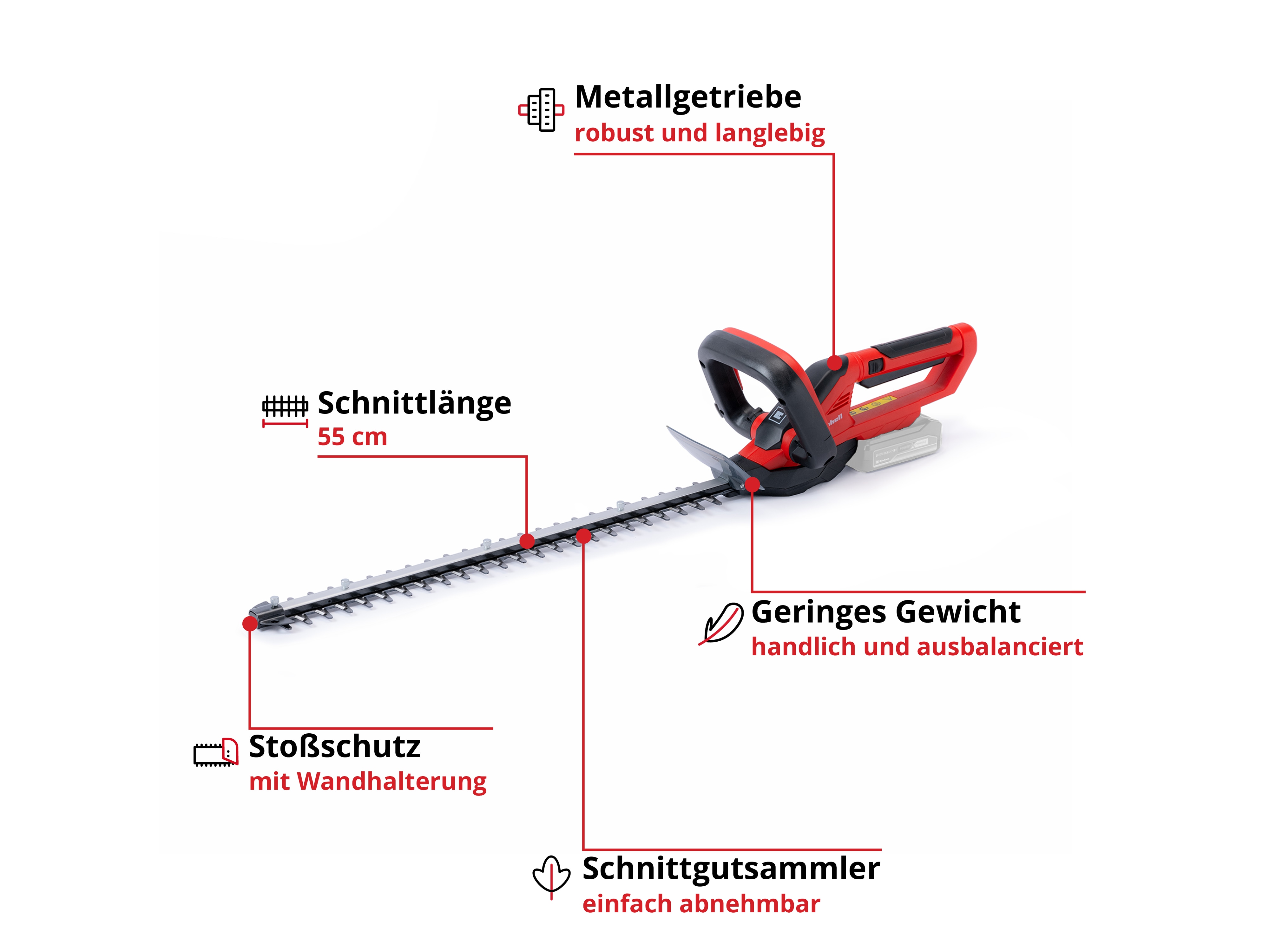 EINHELL Akku-Heckenschere GC-CH 1855/1 Li - Solo