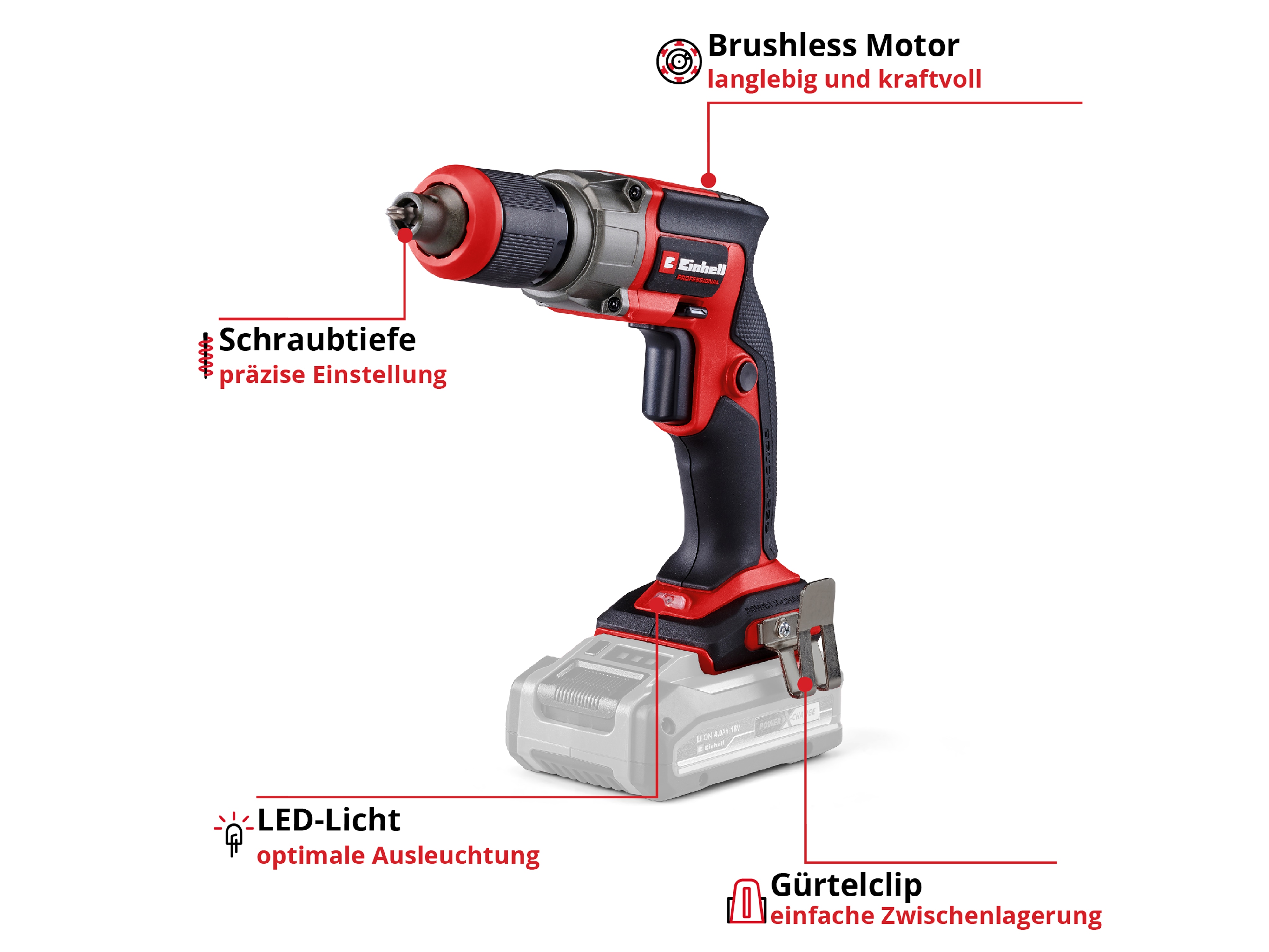 EINHELL PROFESSIONAL Akku-Trockenbauschrauber TP-DY 18 Li BL, Solo