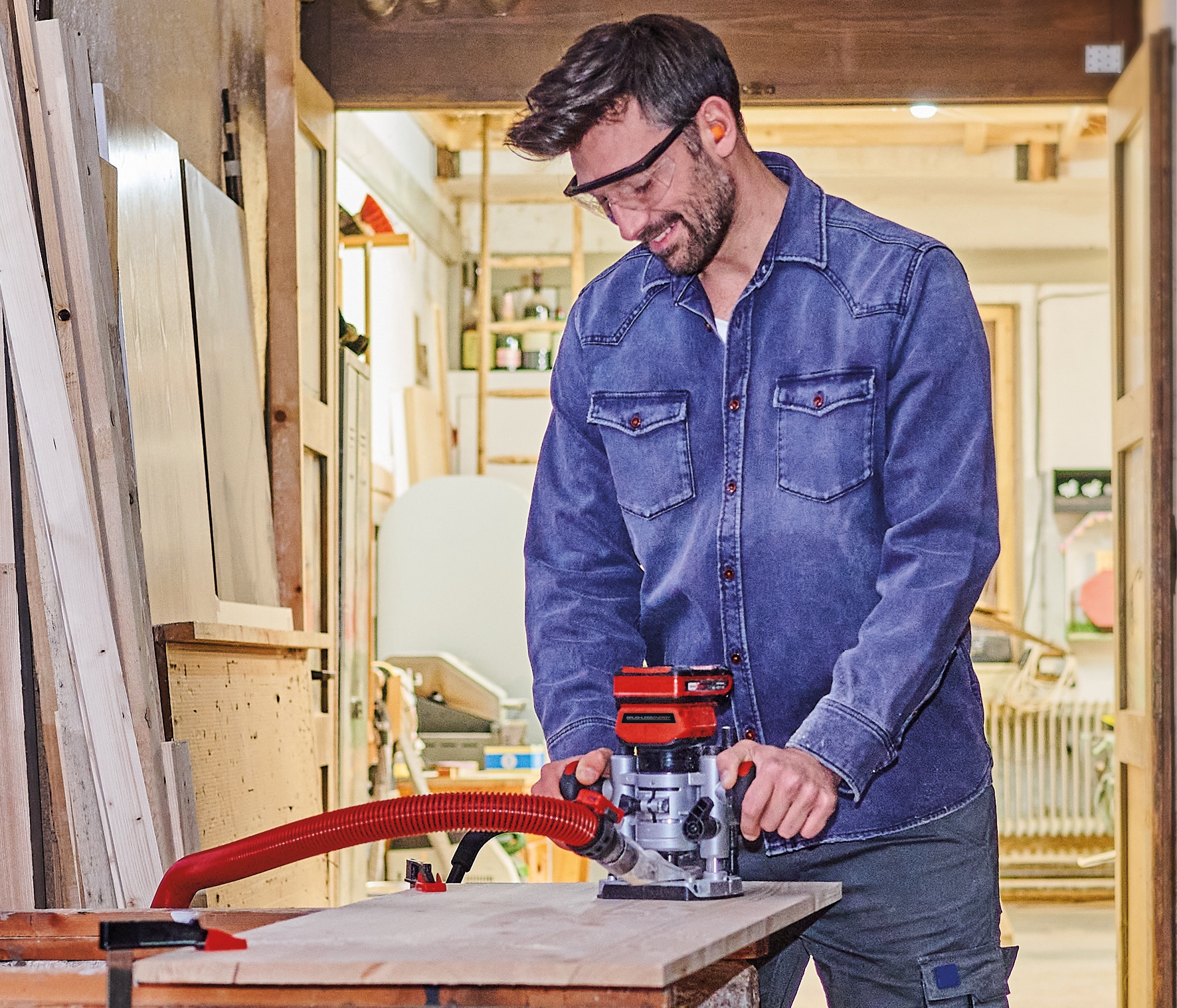 EINHELL PROFESSIONAL Akku-Ober/-Kantenfräse TP-RO 18 Set Li BL, Solo EINHELL Akku-Ober/-Kantenfräse TP-RO 18 Set Li BL, Solo