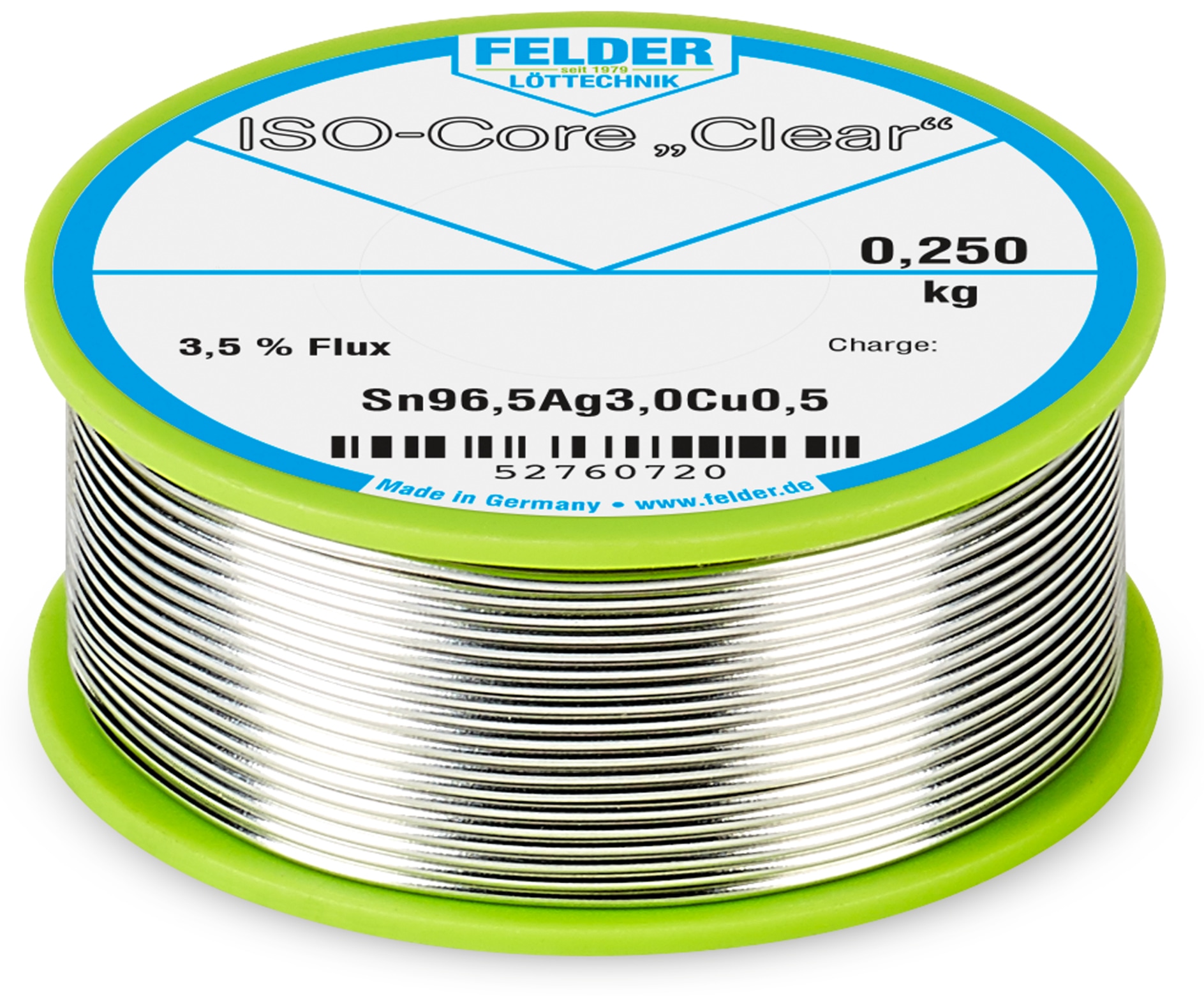 FELDER LÖTTECHNIK Lötdraht ISO-Core "Clear", 1,0 mm, 250 g