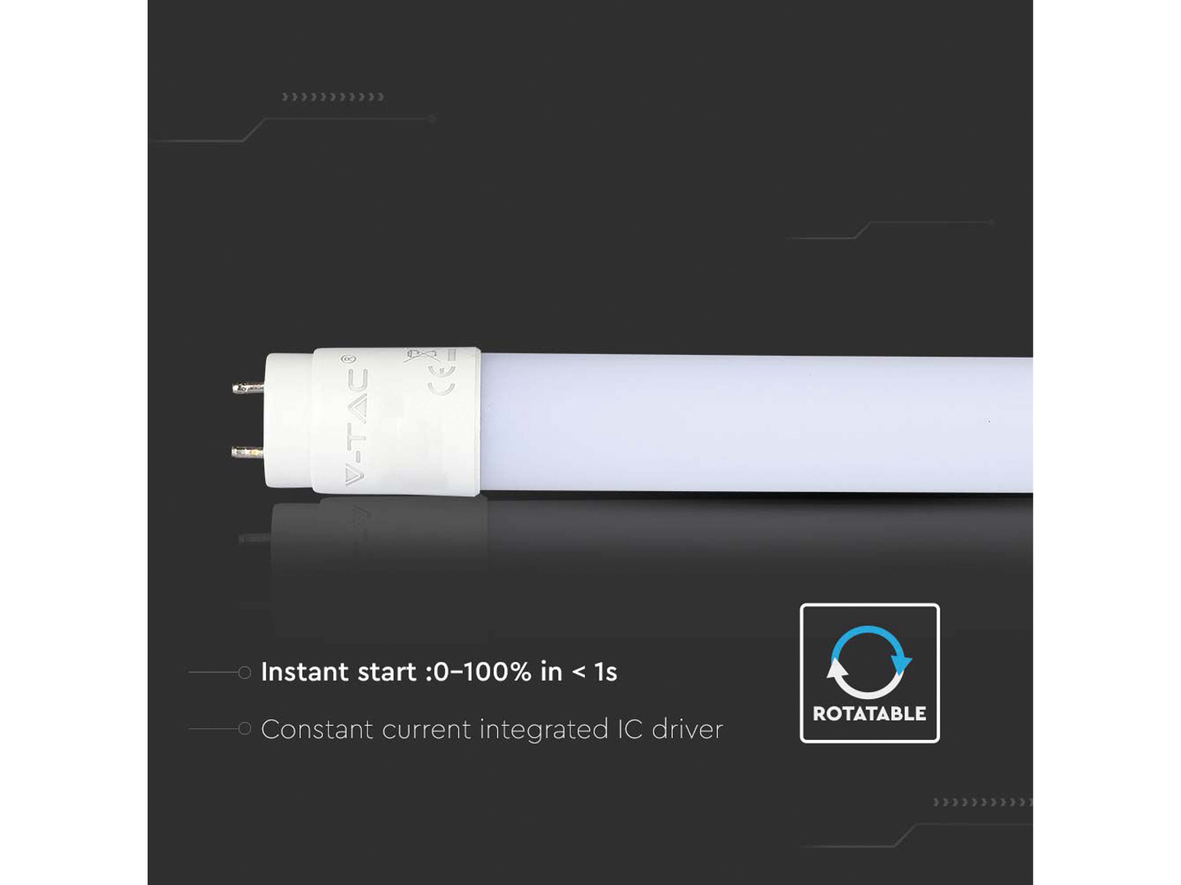V-TAC LED-Röhre VT-6072, G13, EEK: F, 9W, 850lm, 6500K, 600mm V-TAC LED-Röhre VT-6072, G13, EEK: F, 9W, 850lm, 6500K, 600mm