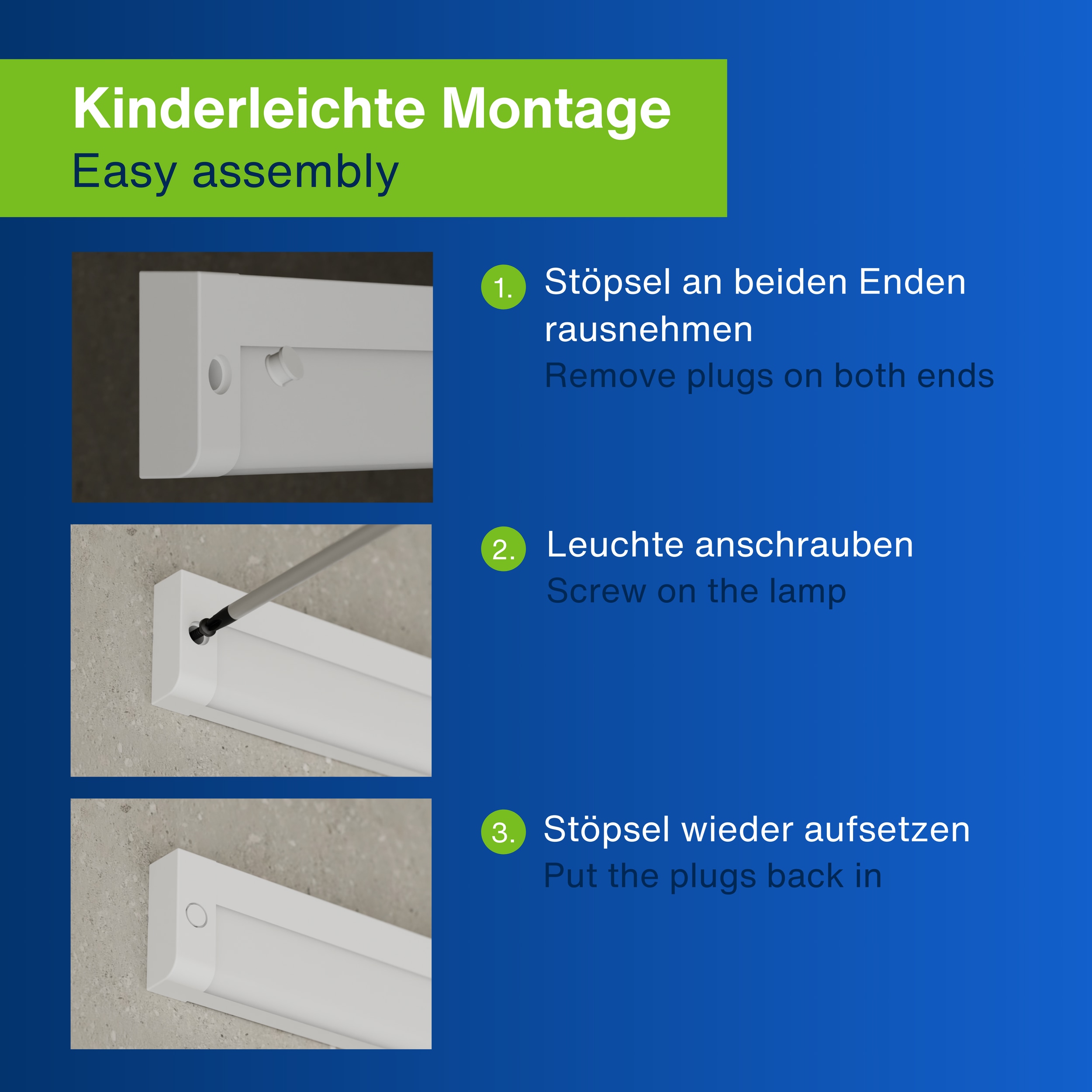 REV LED-Unterbauleuchte, 8W, 3000K, 680lm, warmweiß, IP20, 60 cm