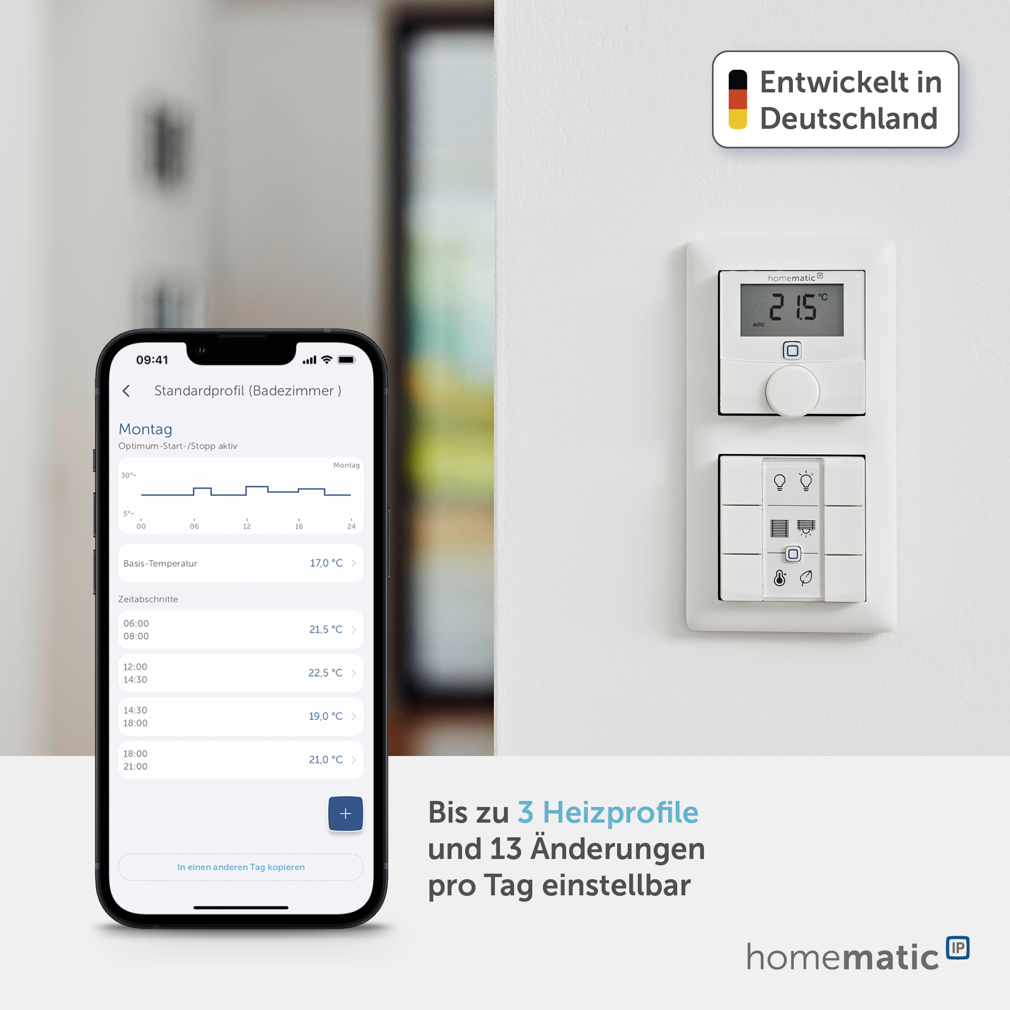 HOMEMATIC IP 156669A0, Wandthermostat mit Luftfeuchtigkeitssensor