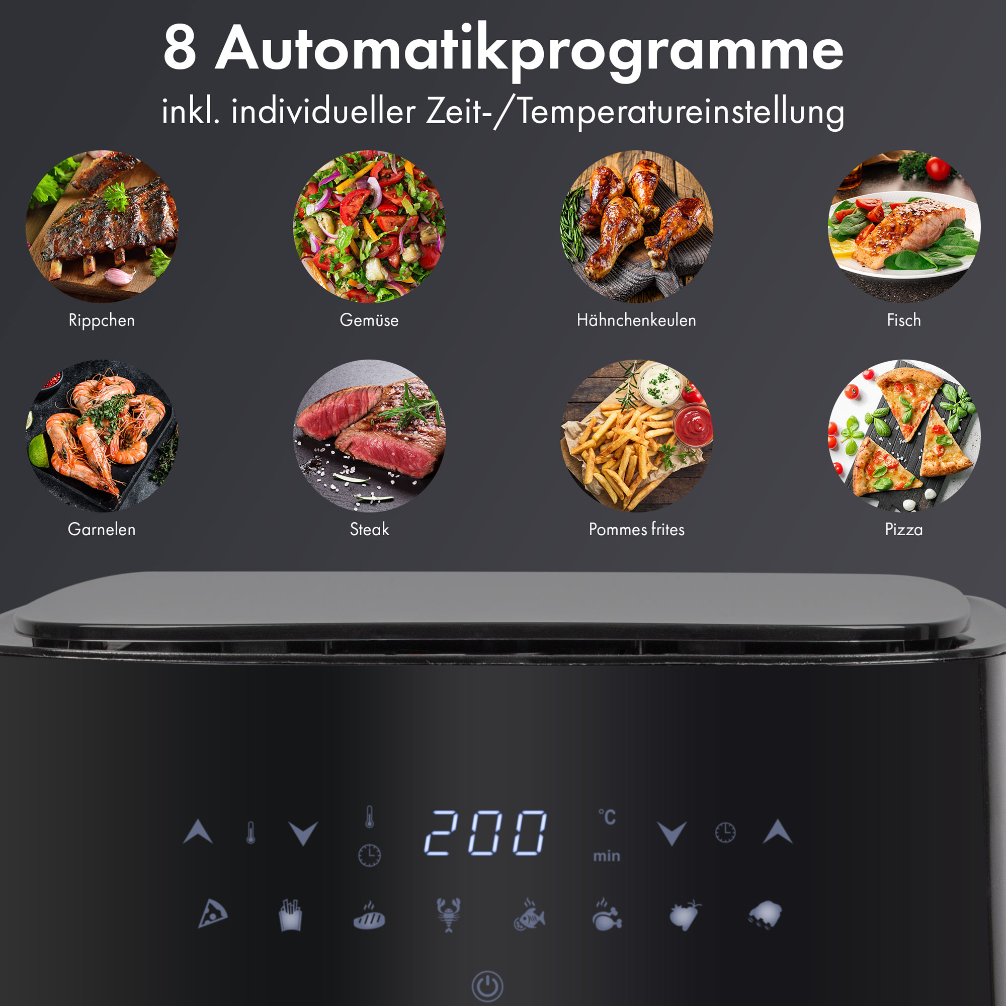 CLATRONIC Heißluftfritteuse FR 3782 H, XXL 5L, 1450 W