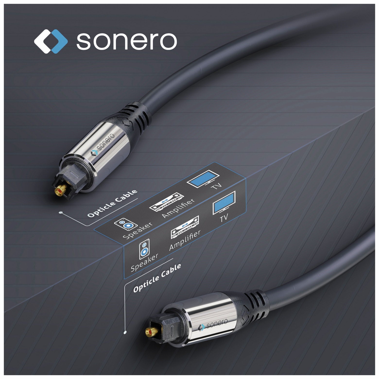 SONERO Lichtleiter-Kabel, 1 m, schwarz