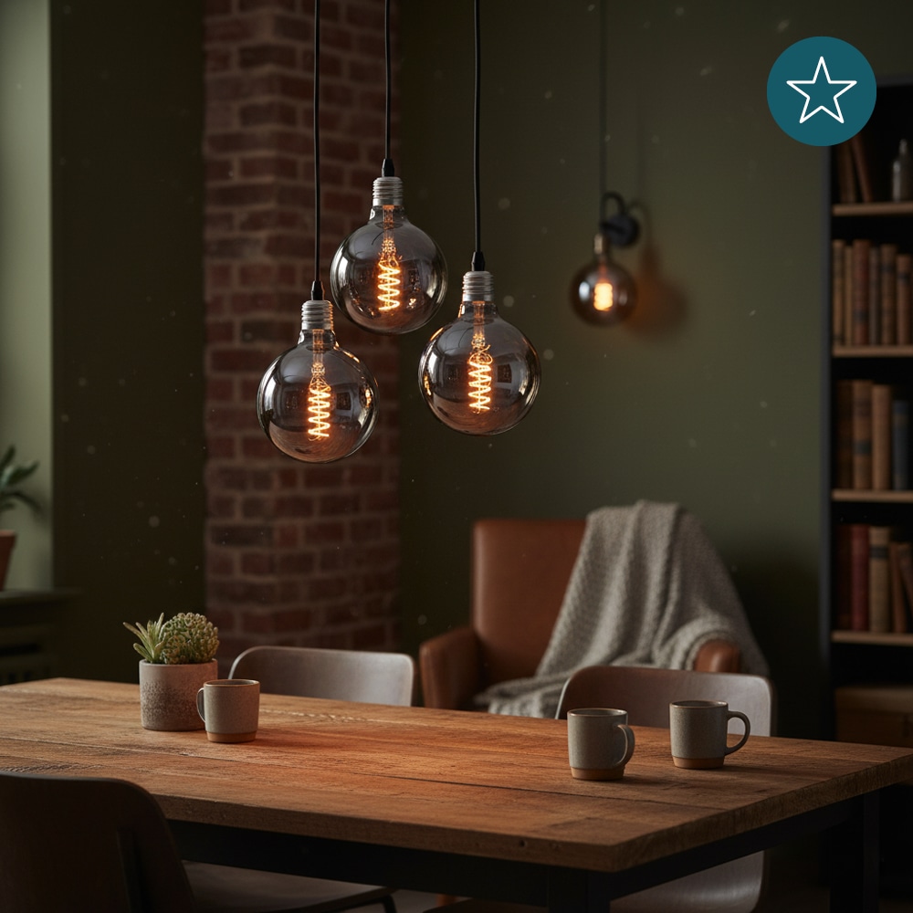 LUXULA LED-Filament-Lampe, SPIRAL, Globe, E27, 4W, 40lm, 1800K, dimmbar