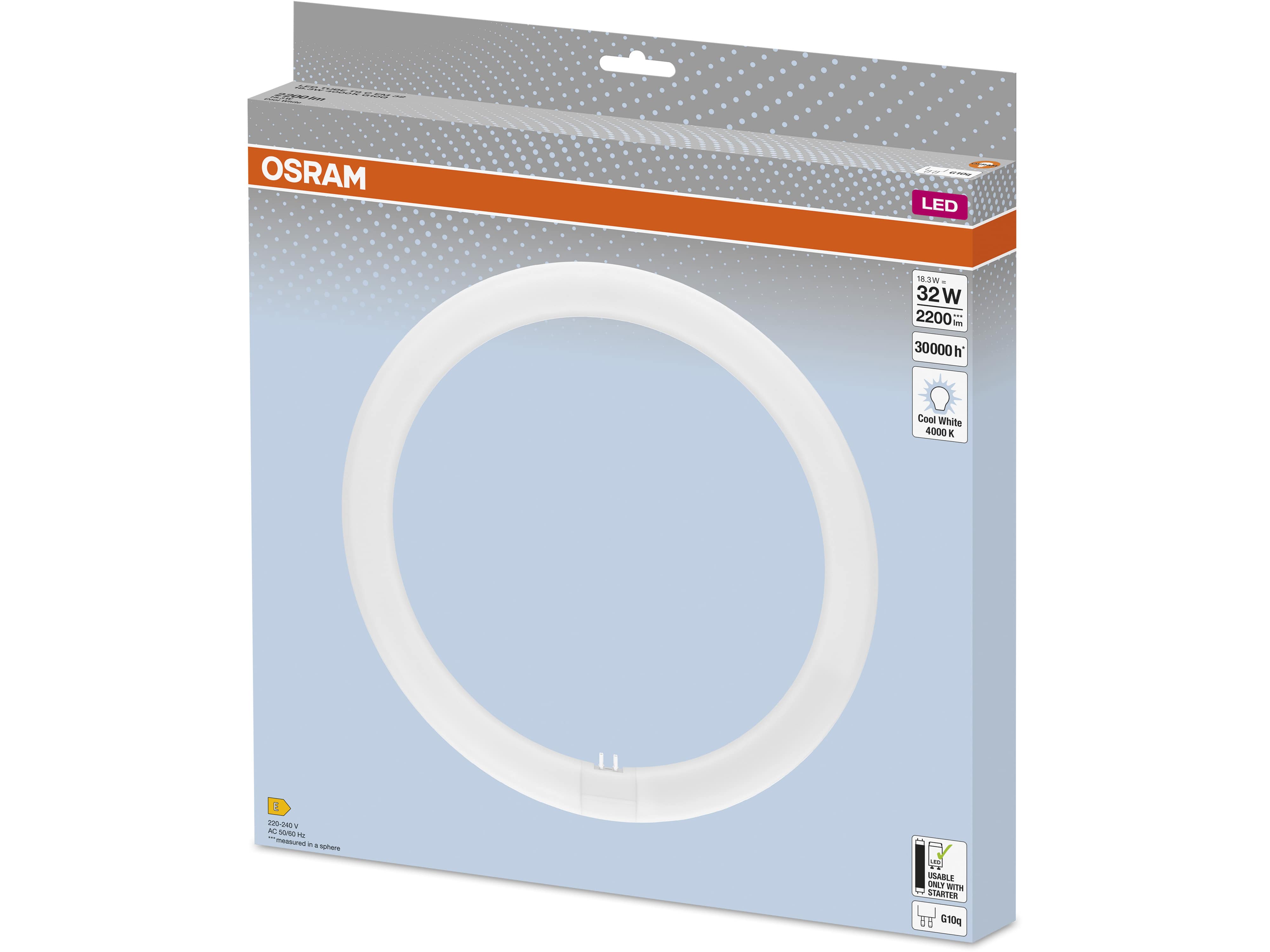 OSRAM LED-Röhre T9, Ringform, G10q, EEK: E, 18,3W, 2200lm, 4000K OSRAM LED-Röhre T9, Ringform, G10q, EEK: E, 18,3W, 2200lm, 4000K