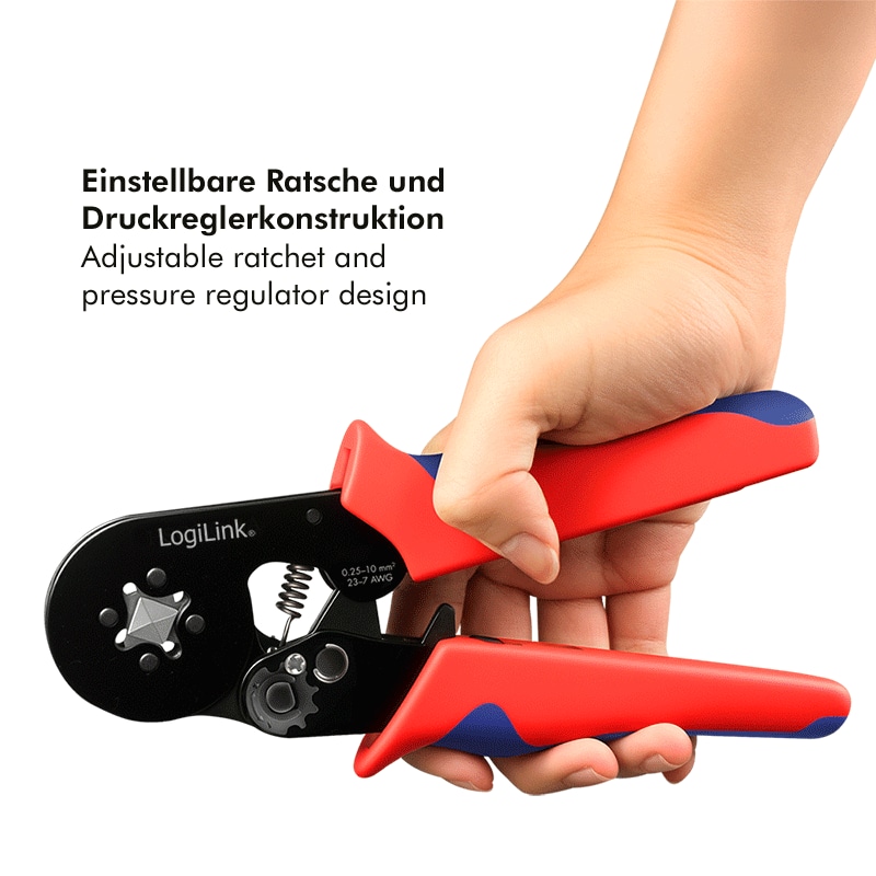 LOGILINK Selbsteinstellende Crimpzange, für Aderendhülsen 0,25 - 10 mm²