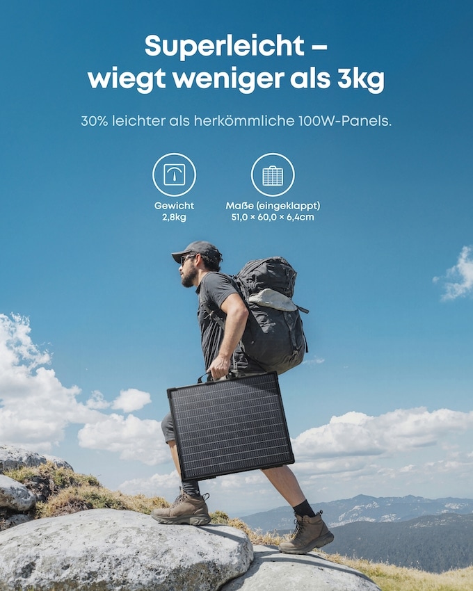 Solarpanel ANKER SOLIX PS100 B, tragbar