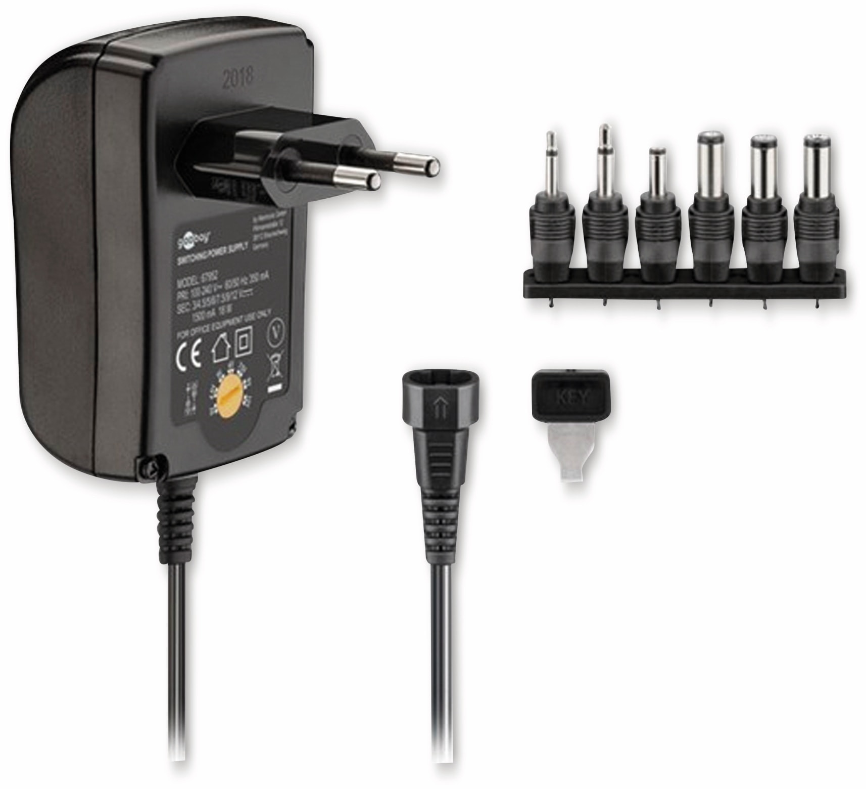 GOOBAY Universal-Steckernetzteil 67952, 3...12 V-, 18 W GOOBAY Universal-Steckernetzteil 67952, 3...12 V-, 18 W