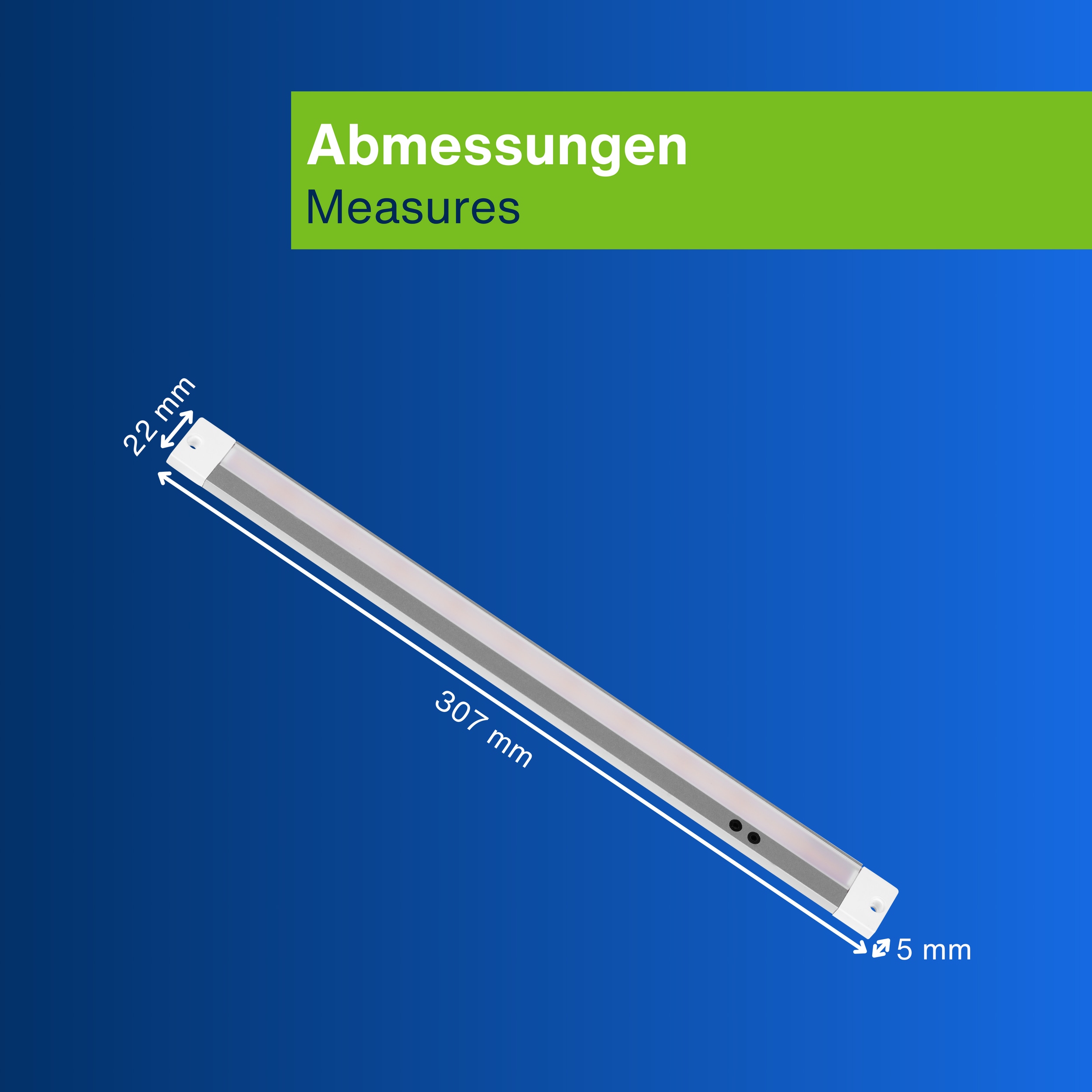 REV LED-Unterbauleuchte Mini Slim, 3W, 3000K, 210lm, warmweiß, IP20, 30 cm