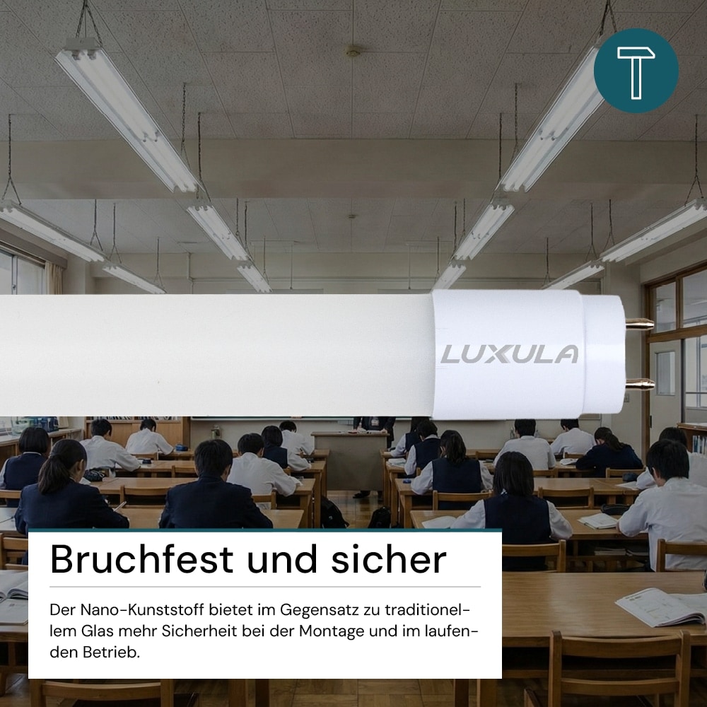 LUXULA LED-Röhre 2160lm LX100820, T8, 4000K, 120lm/W, 18W, mit Brücke