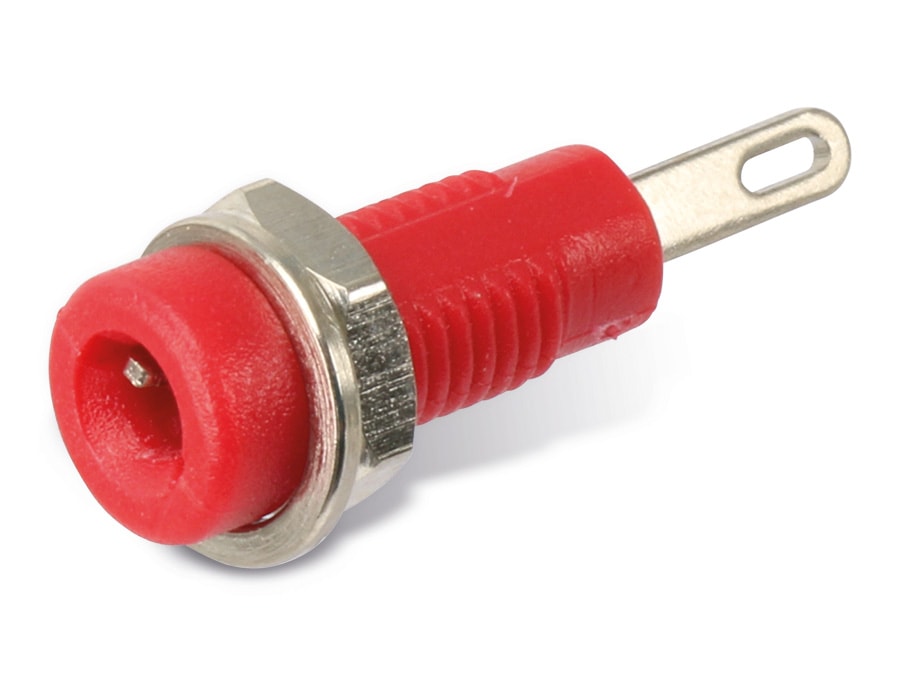 Zwerg-Einbaubuchse 2 mm, rot