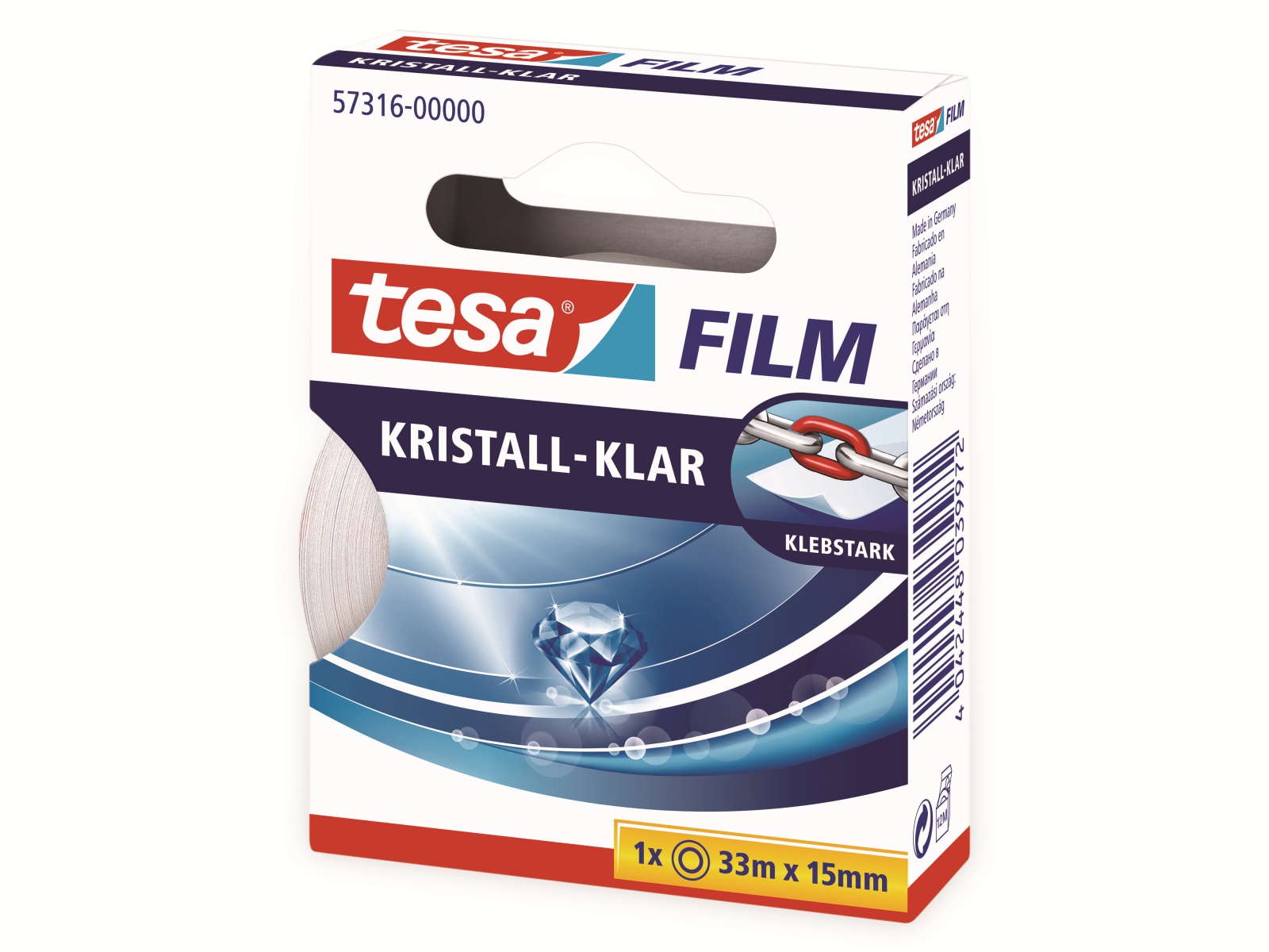 TESA film® kristall-klar, 1 Rolle, 33m:15mm, 57316-00000-02 TESA film® kristall-klar, 1 Rolle, 33m:15mm, 57316-00000-02