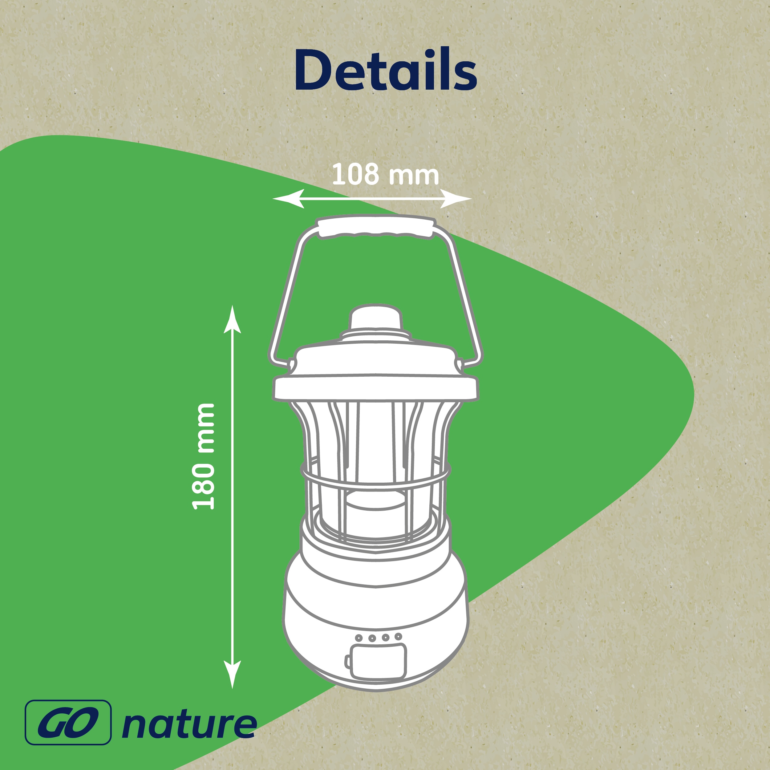 MÜLLER-LICHT LED-Akku-Campingleuchte GLEN, 2 W, 150 lm, hellbeige