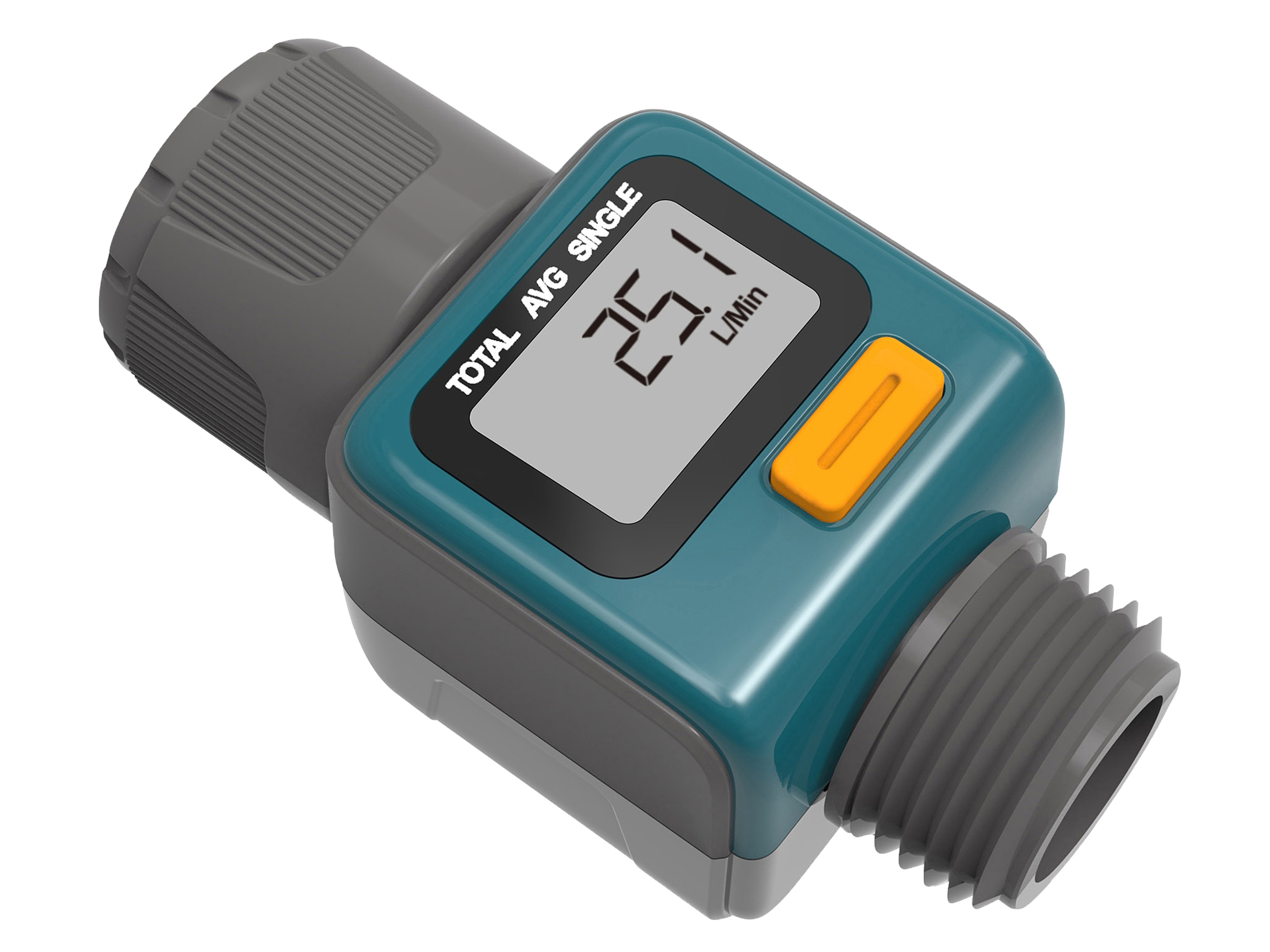 CHILITEC Digitaler Wasserzähler CT-WZ4, mit Adapter 1" u. 3/4"