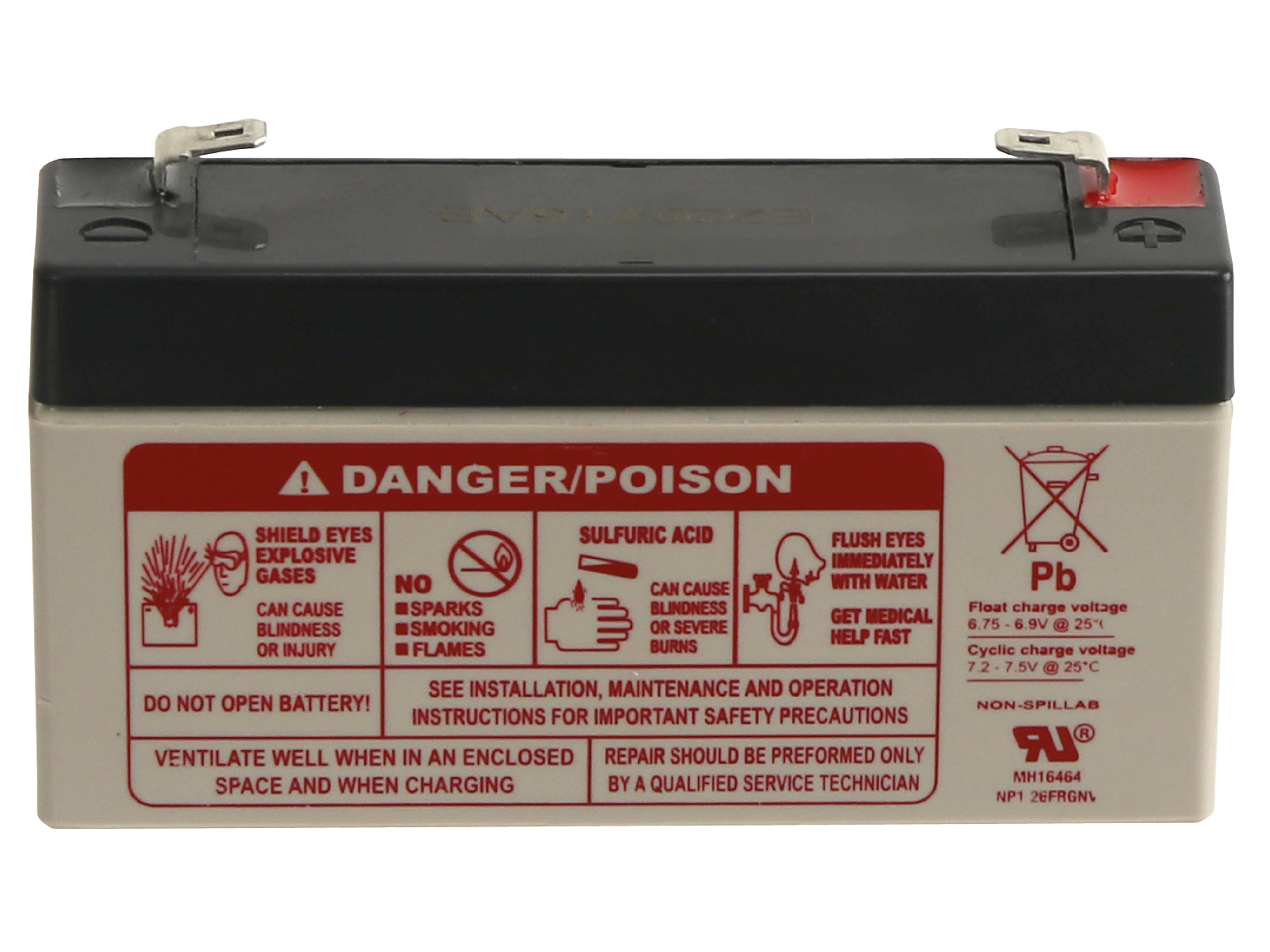 Bleiakku, ENERSYS, NP1.2-6FR, 6V-/1,2Ah Bleiakku, ENERSYS, NP1.2-6FR, 6V-/1,2Ah