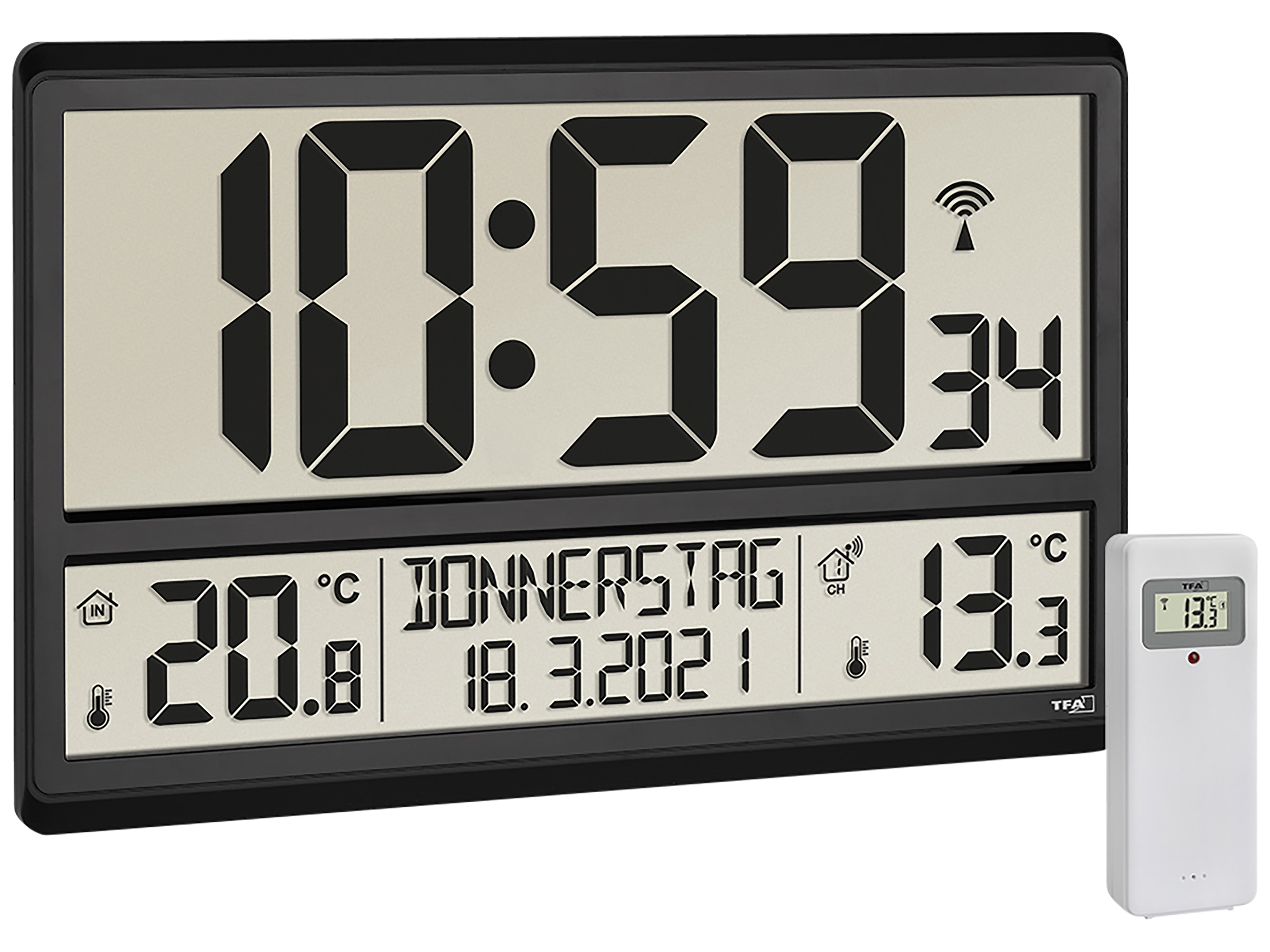 TFA Digitale XL-Funkuhr 60.4521.01, mit Außen- und Innentemperatur TFA Digitale XL-Funkuhr 60.4521.01, mit Außen- und Innentemperatur
