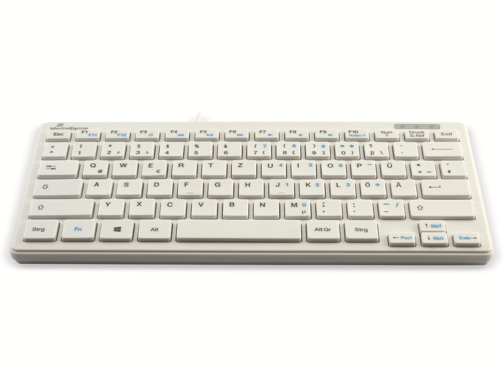 MEDIARANGE USB-Tastatur MROS113, kompakt, flache Tasten, QWERTZ, weiß MEDIARANGE USB-Tastatur MROS113, kompakt, flache Tasten, QWERTZ, weiß