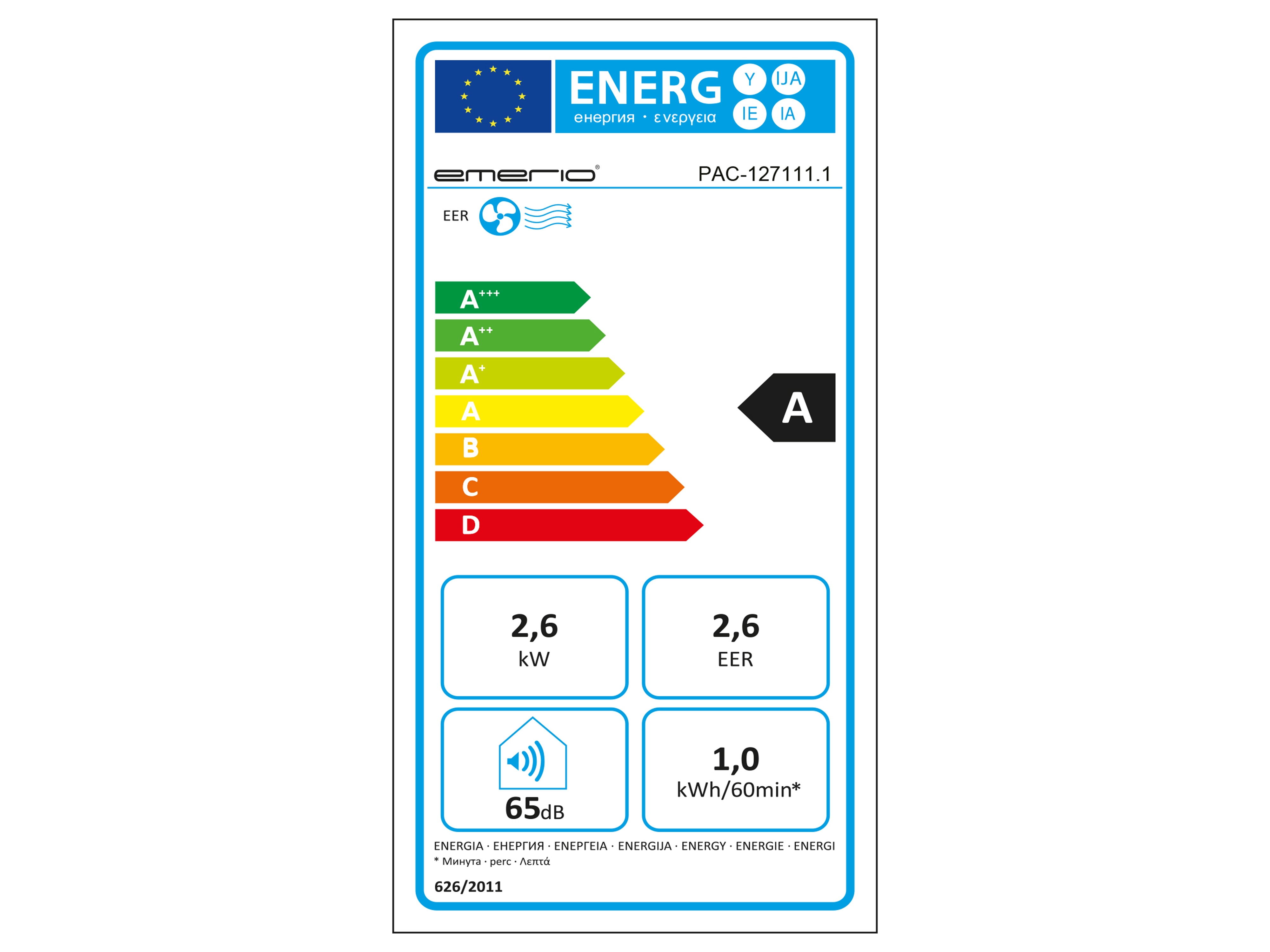 EMERIO Klimagerät PAC-127111.1, 9000 BTU/h, App steuerbar, weiß