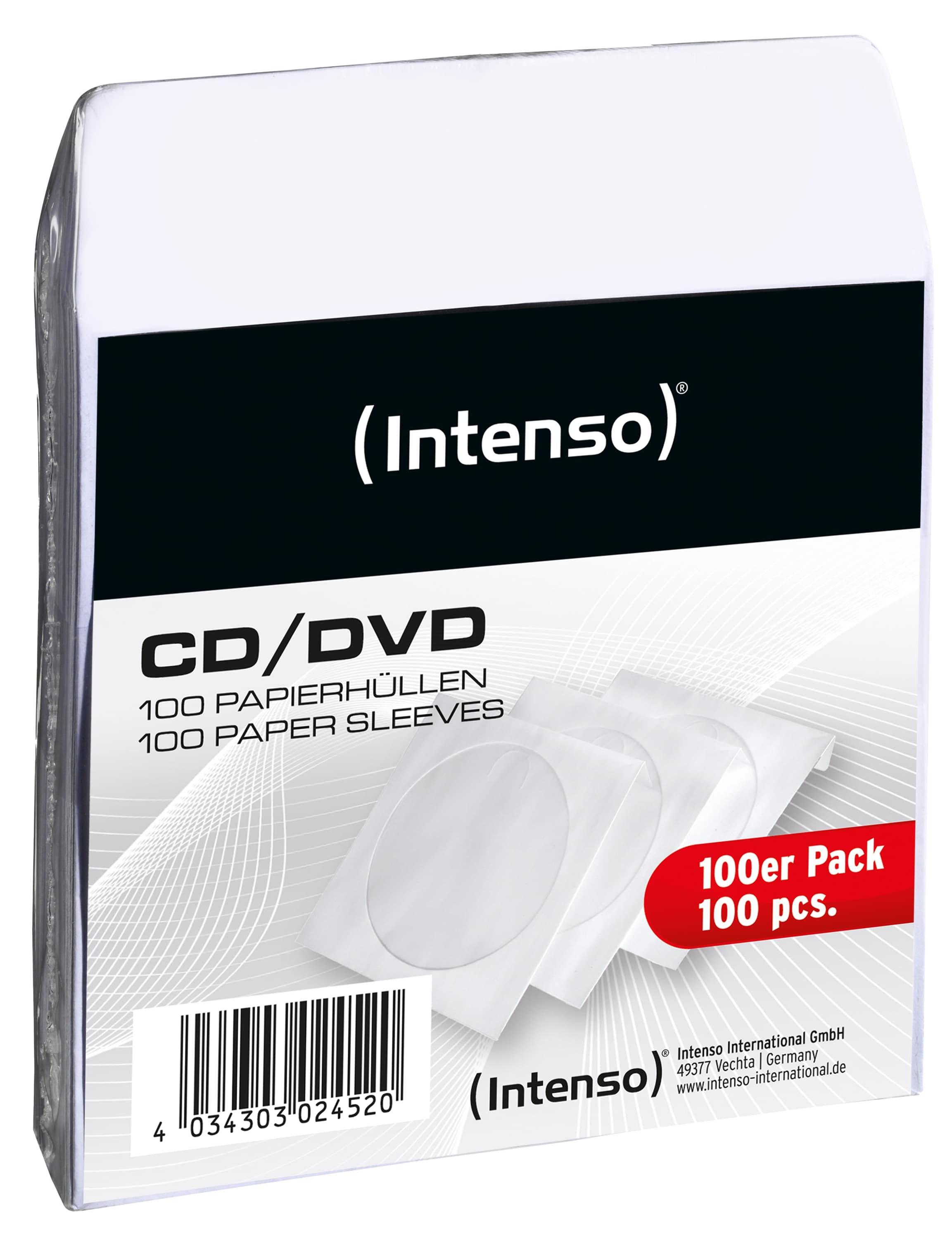 INTENSO CD-/DVD-Papierschutzhülle 100er Pack INTENSO CD-/DVD-Papierschutzhülle 100er Pack