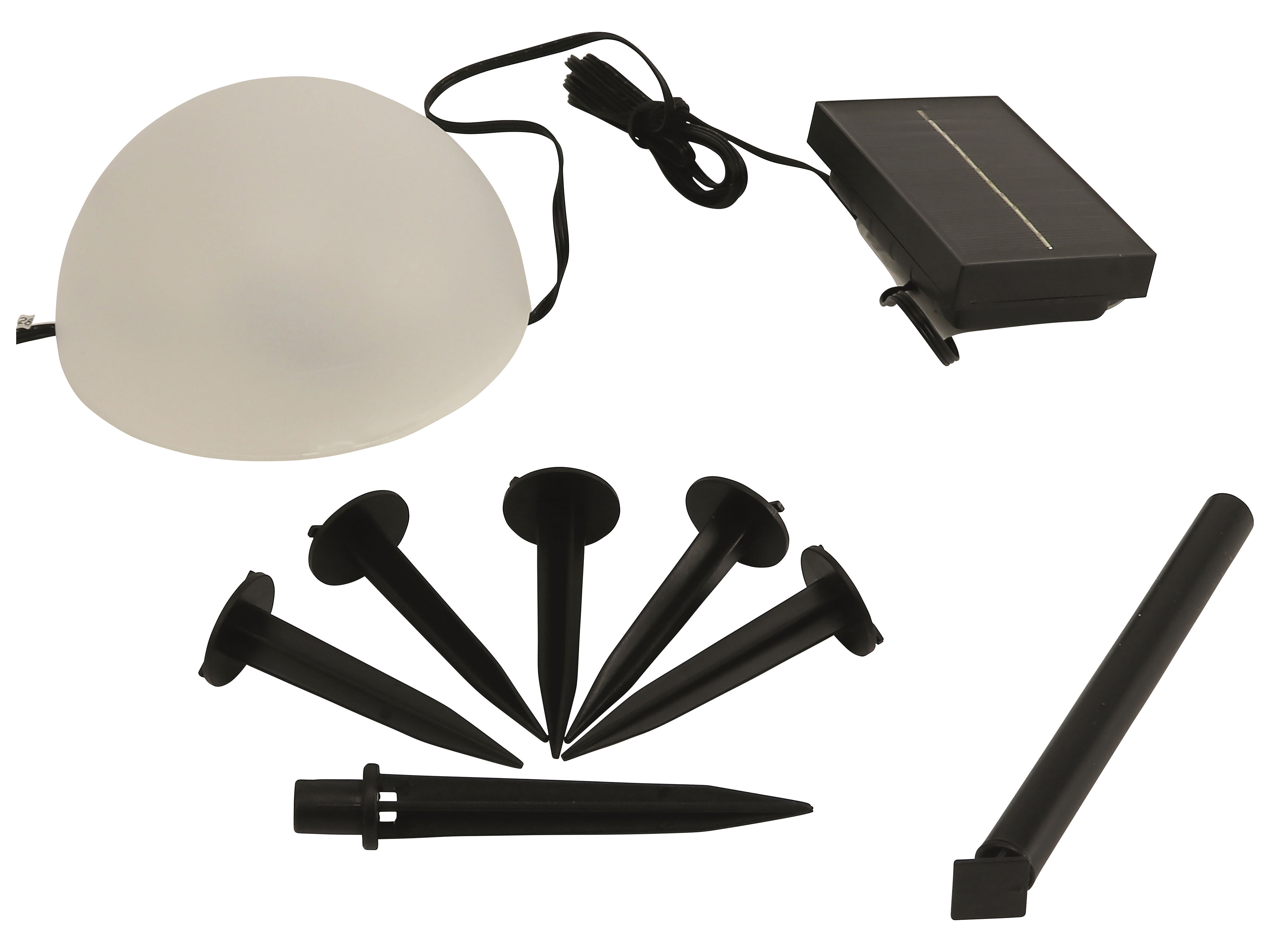 Solar-Bodenlichterkette, 5 Halbkugeln,