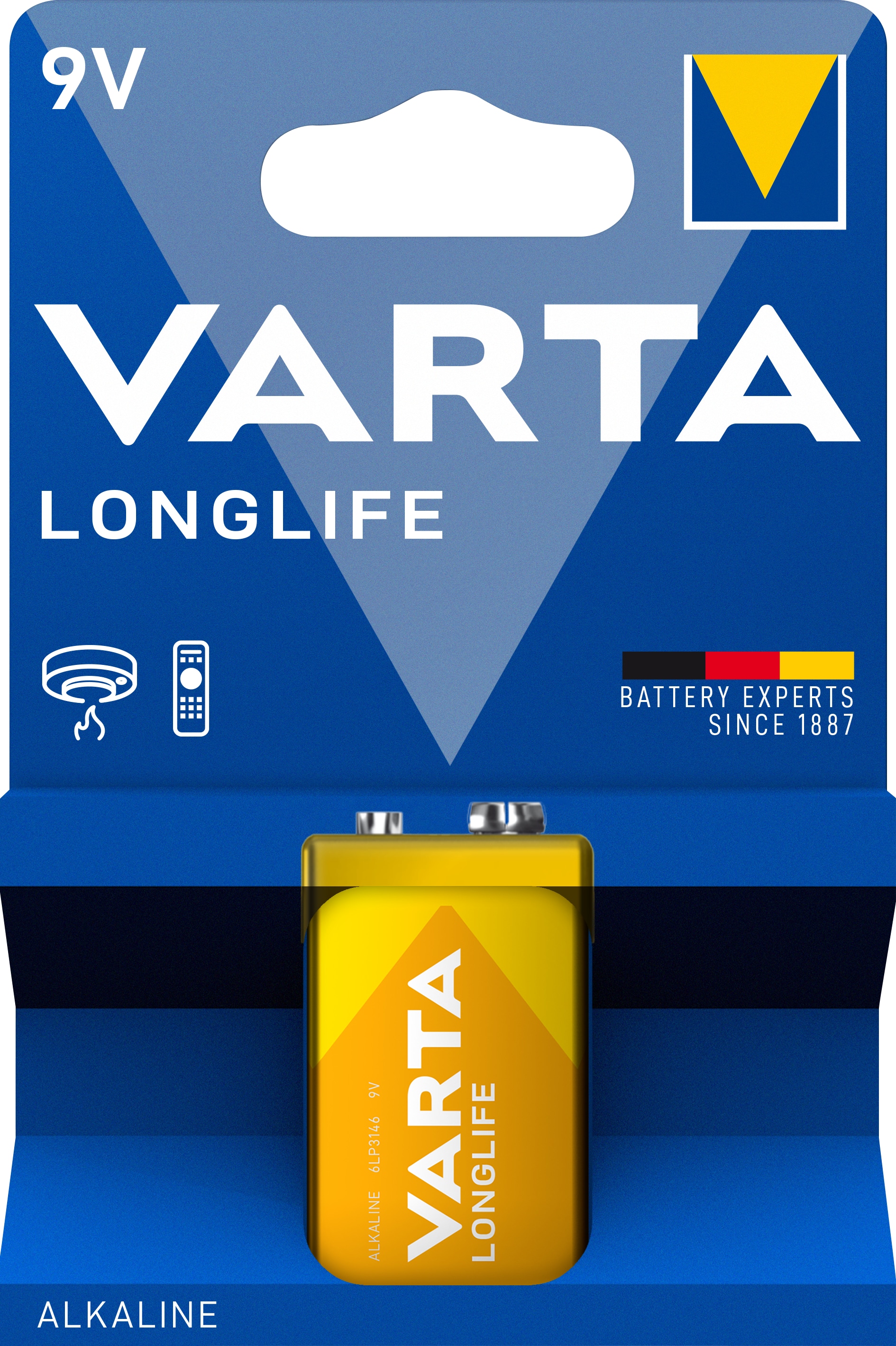 VARTA 9V-Blockbatterie LONGLIFE, 1St.(Blister)