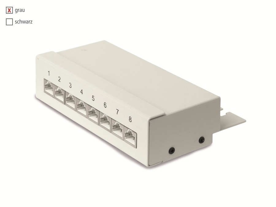 RED4POWER CAT.5e Patchpanel R4-N107G, 8-fach, grau RED4POWER CAT.5e Patchpanel R4-N107G, 8-fach, grau