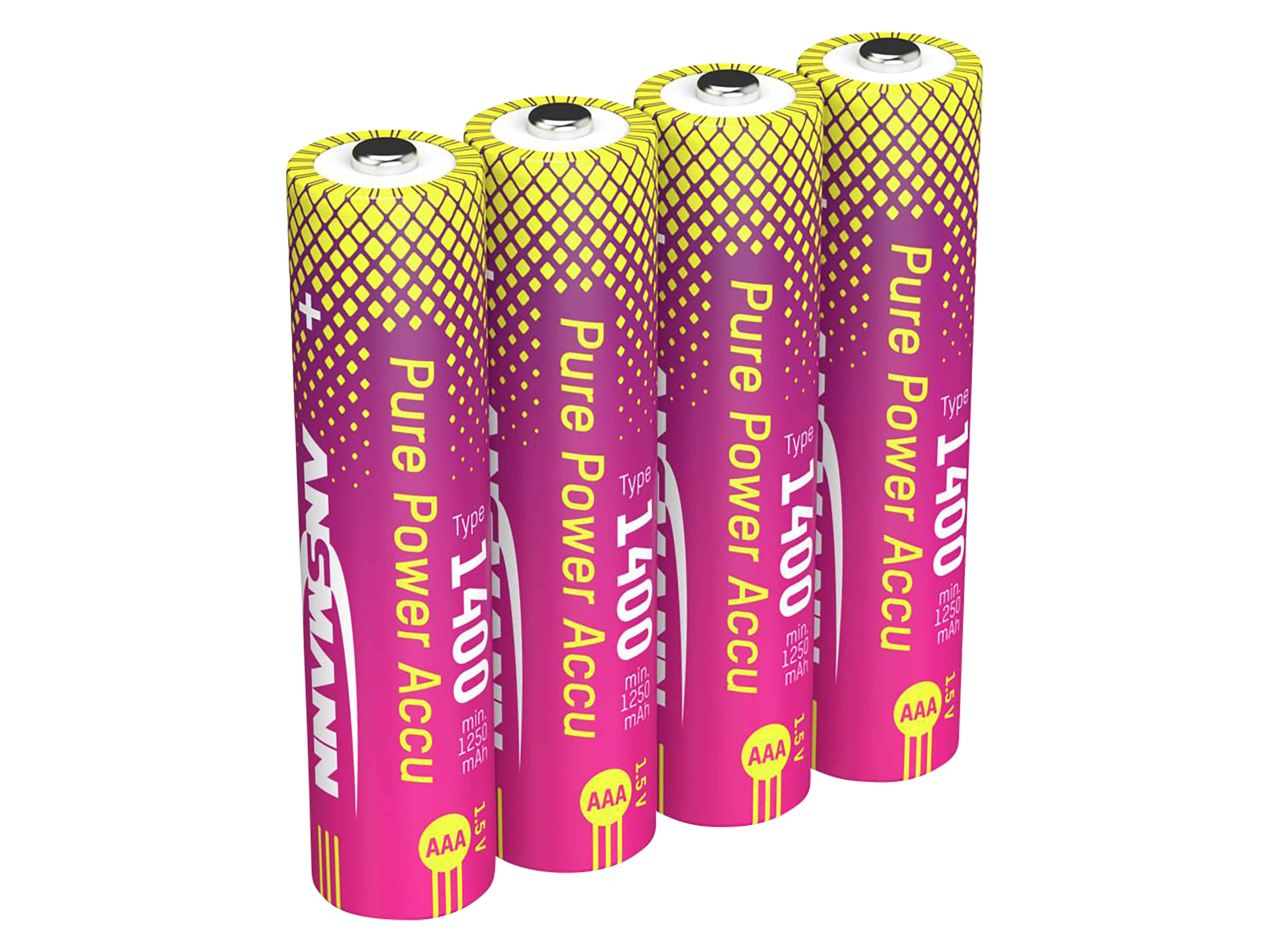 Li-Lon Akkus ANSMANN, Micro AAA, Typ 1400 (min. 1250 mAh), 4 Stück