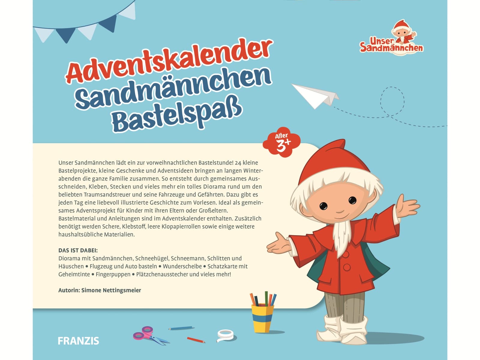 FRANZIS Adventskalender, 67360, Adventskalender Sandmännchen Bastelspaß FRANZIS Adventskalender, 67360, Adventskalender Sandmännchen Bastelspaß