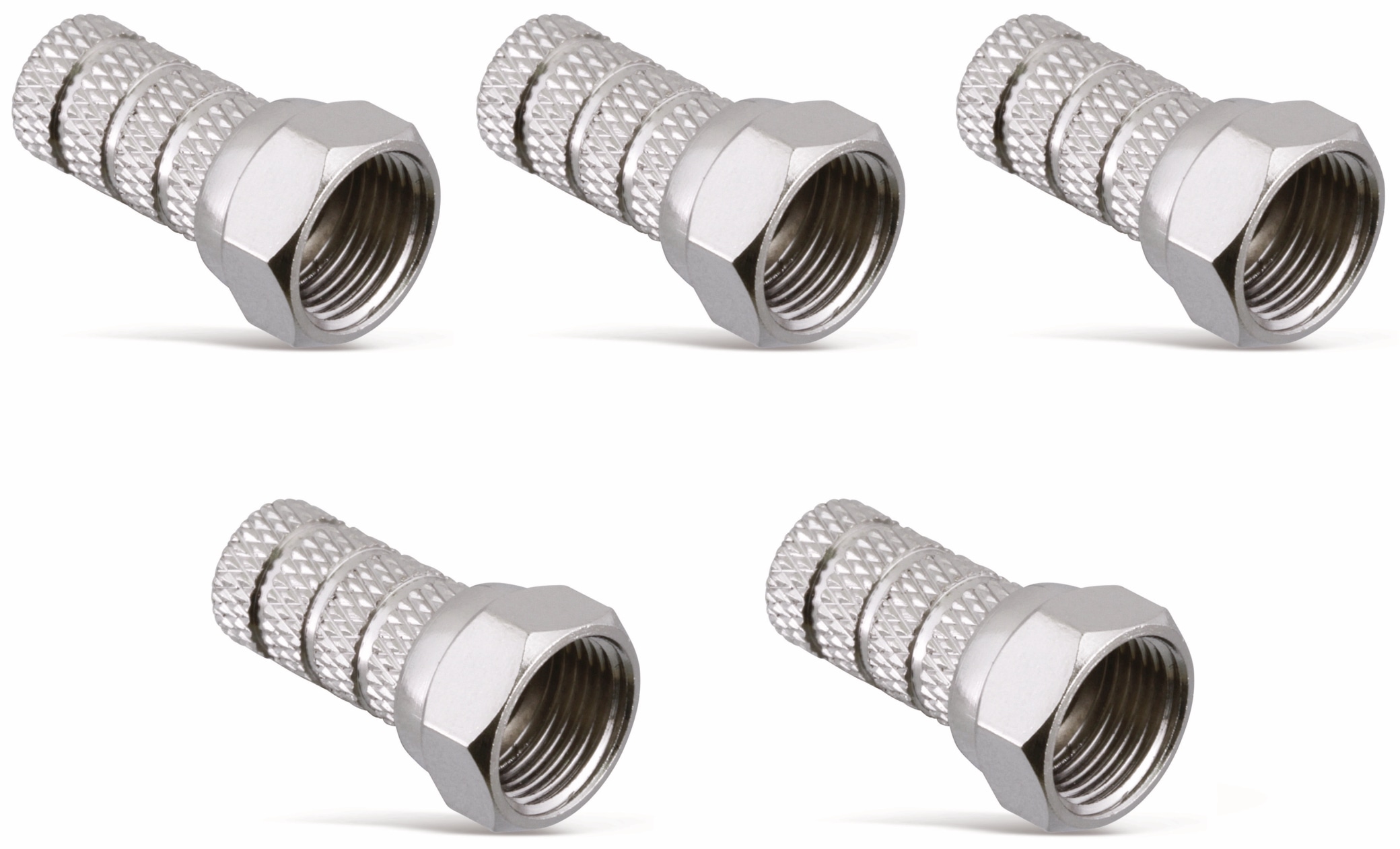 S-IMPULS F-Stecker, 6 mm, Aufdrehmontage, 5 Stück