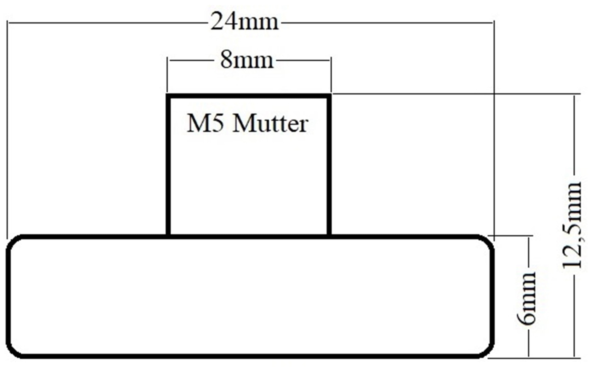 Laufrolle, Ø 24 mm, Breite 13 mm, M5