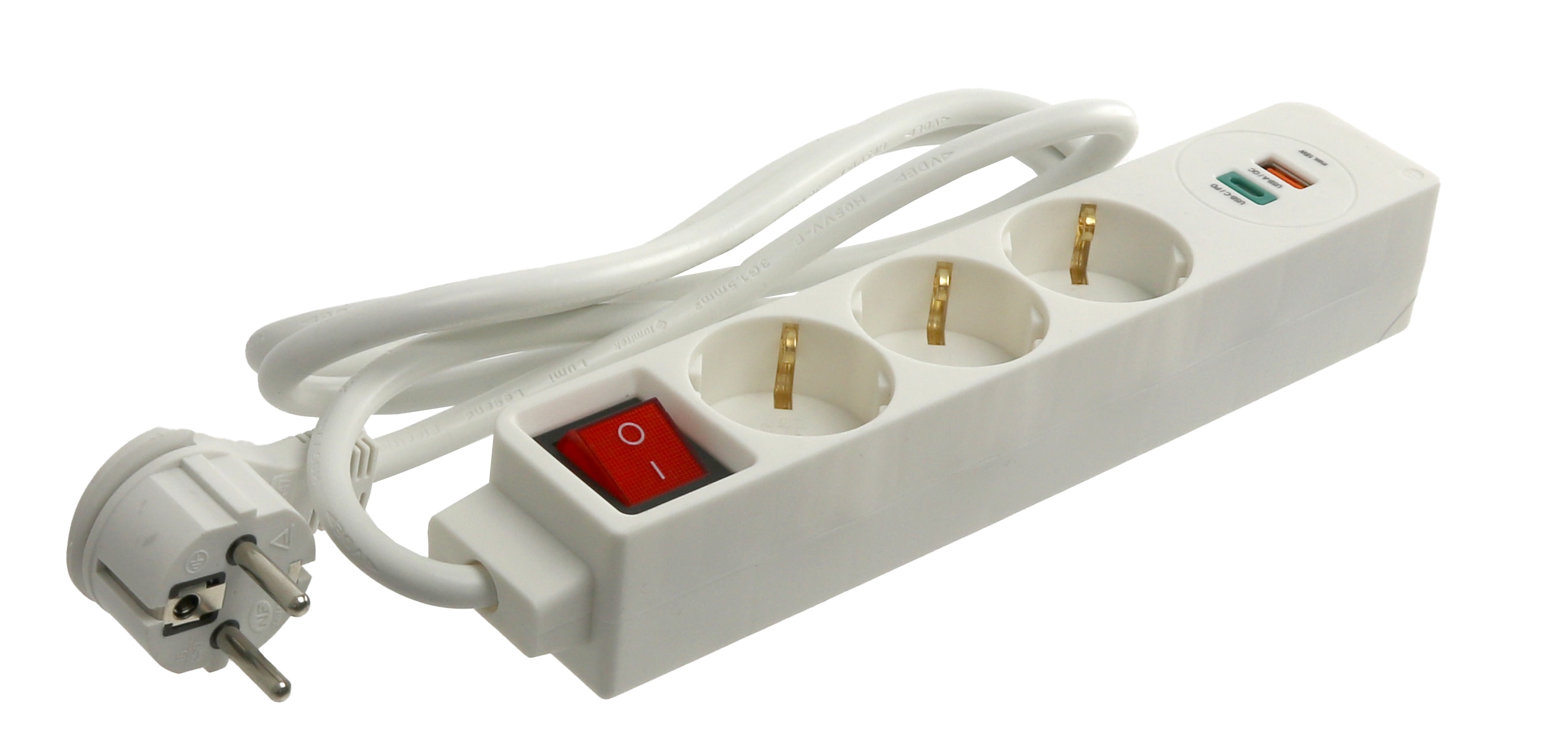 HAMA Steckdosenleiste 133757, 3-fach, 2x USB, weiß HAMA Steckdosenleiste 133757, 3-fach, 2x USB, weiß