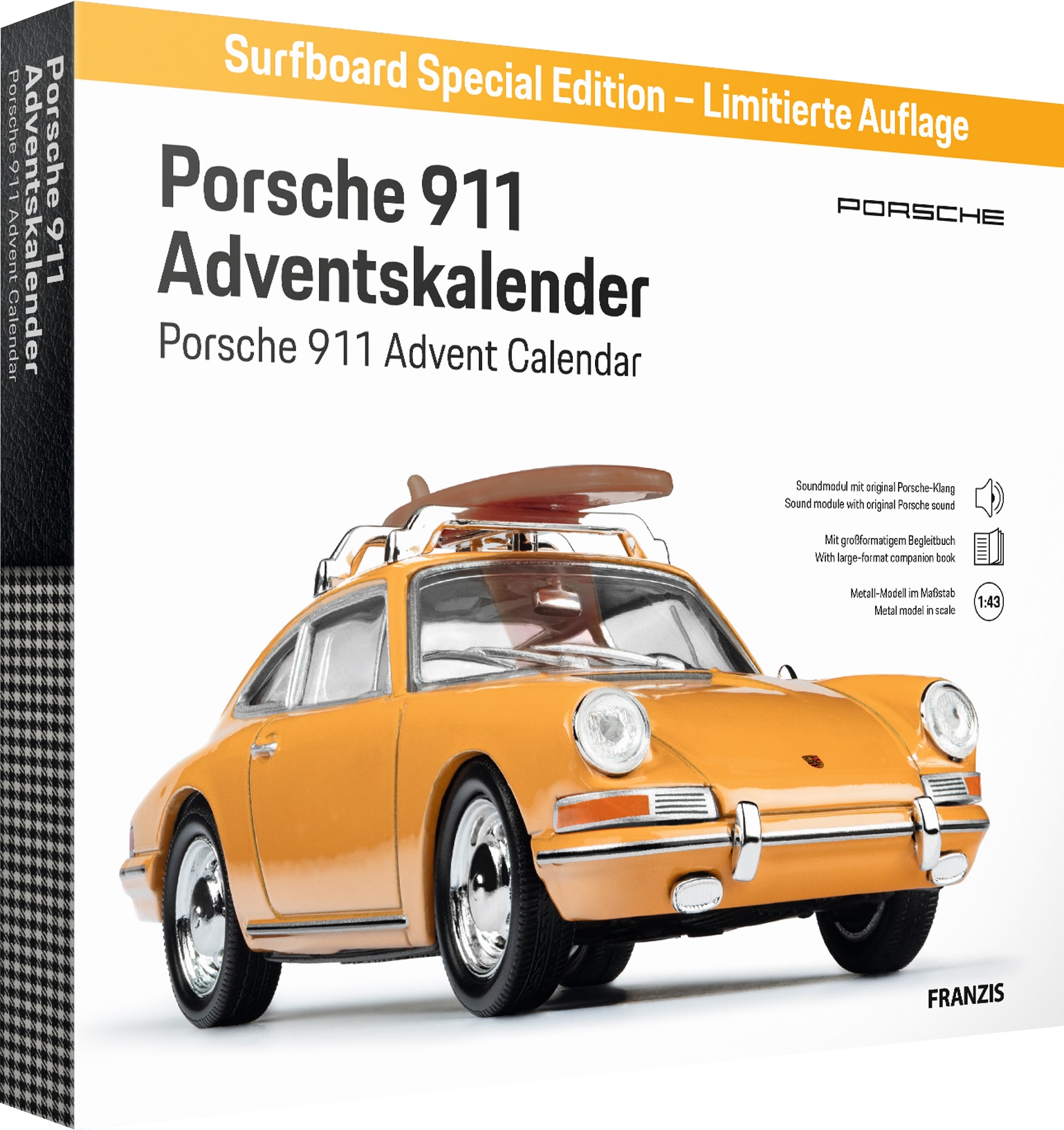 FRANZIS Porsche 911 Adventskalender Surfbrett 1:43