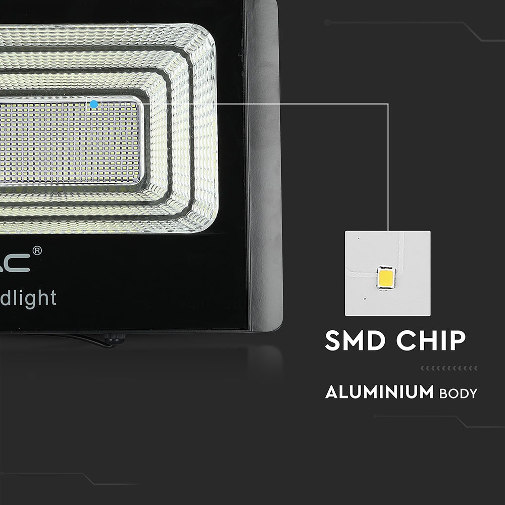 V-TAC Solar LED-Fluter VT-300W, 50 W, 4000 K, mit Panel + Fernbedienung