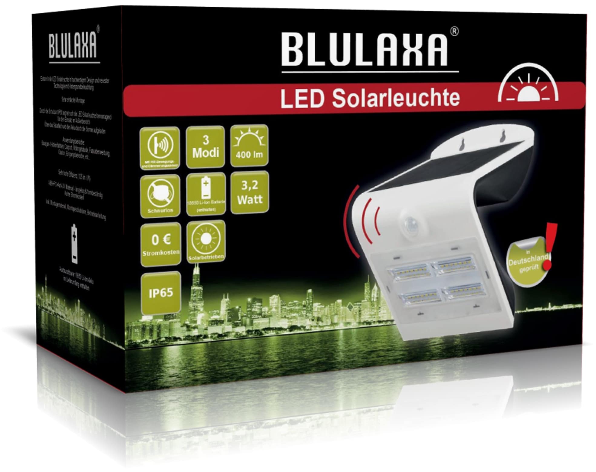 BLULAXA Solar-LED Wandleuchte 48548 mit Sensor, 3,2 W, weiß BLULAXA Solar-LED Wandleuchte 48548 mit Sensor, 3,2 W, weiß