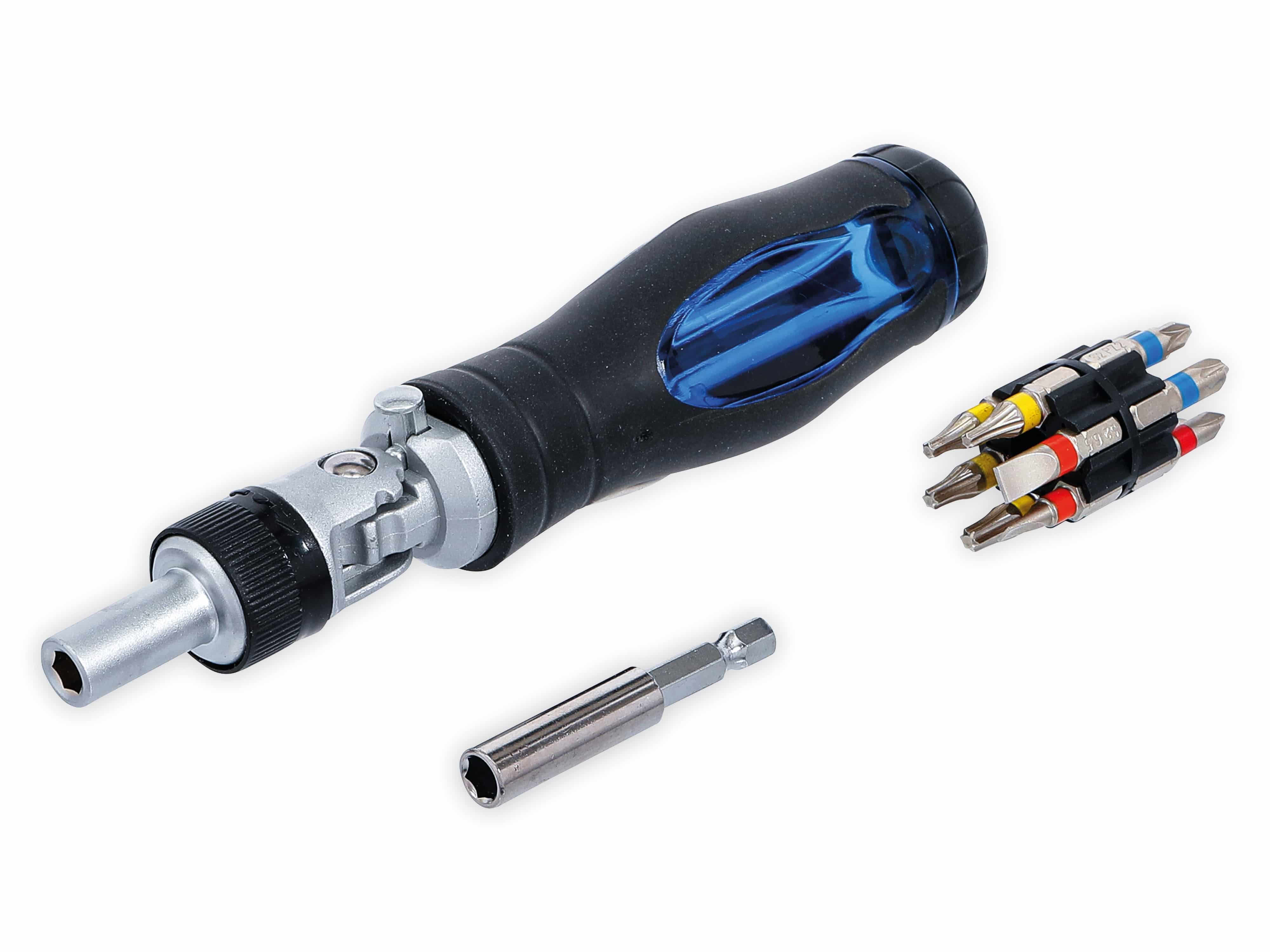 BGS TECHNIC Gelenk-Schraubendreher-Bit-Satz mit Ratschen-Drehgriff, umschaltbar, 14-tlg. BGS TECHNIC Gelenk-Schraubendreher-Bit-Satz mit Ratschen-Drehgriff, umschaltbar, 14-tlg.