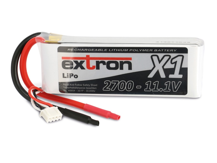 EXTRON Modellbau-Akkupack X1, LiPo, 11,1 V-/2700 mAh