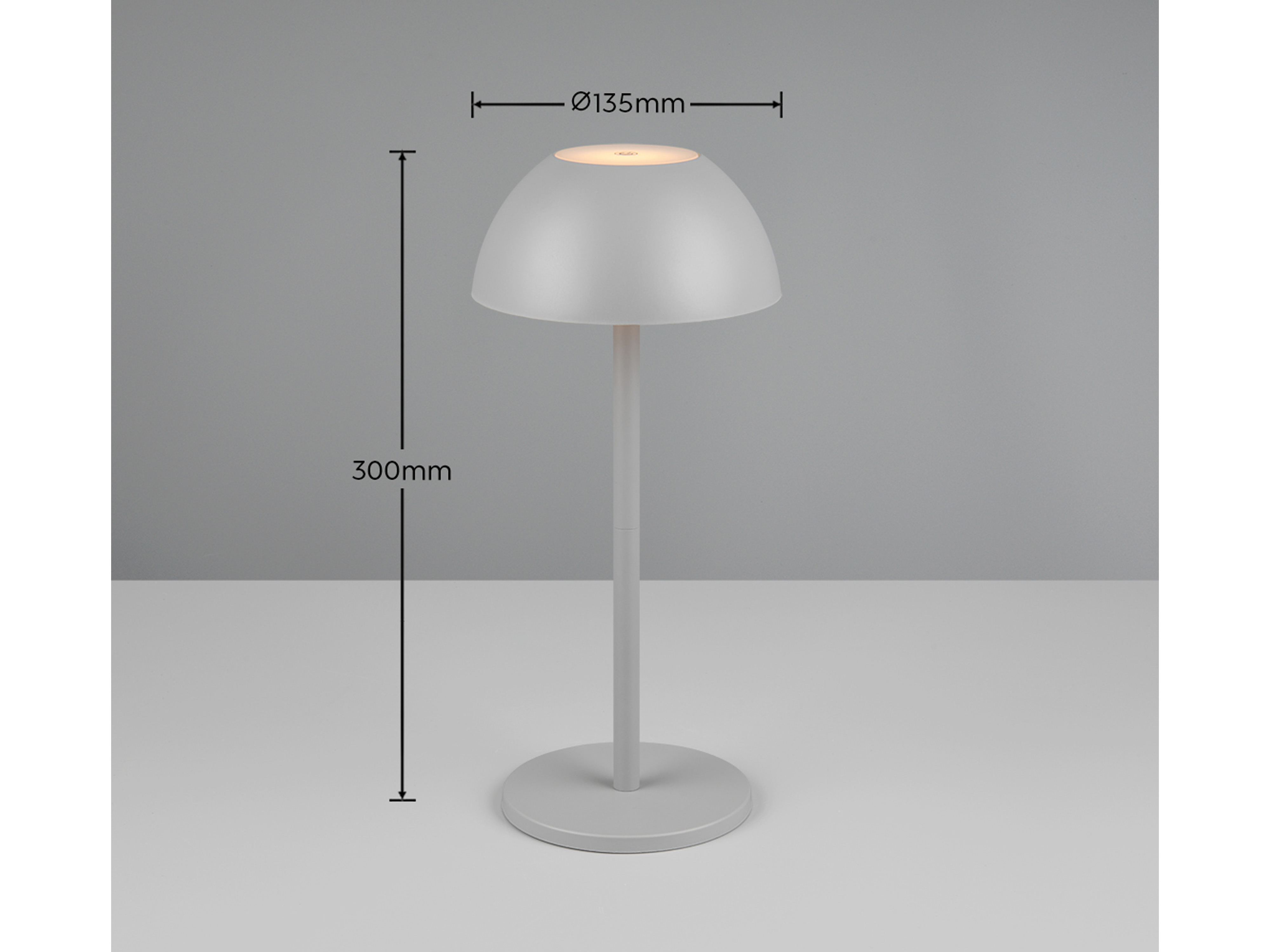 REALITY LED-Akku-Tischleuchte Ricardo R54106177 grau, IP54, 1,7 W, 240 lm, 3000 K