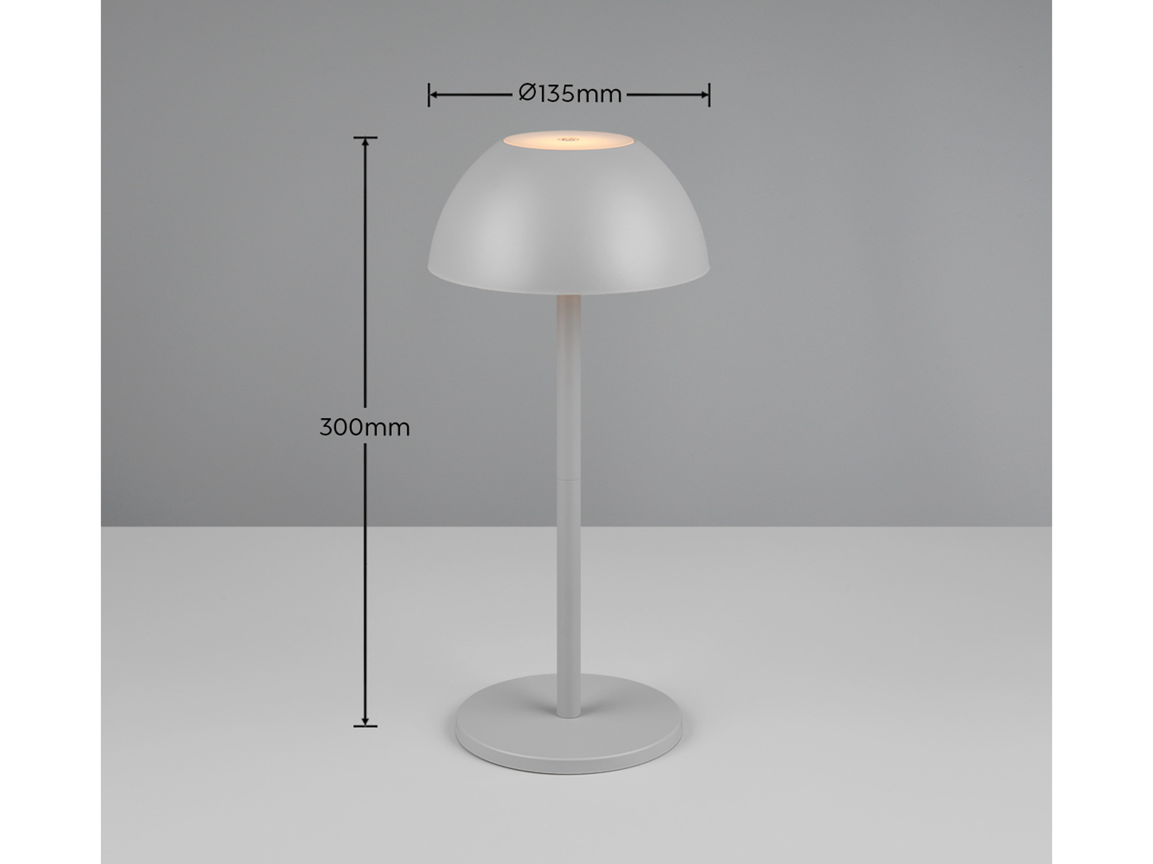 REALITY LED-Akku-Tischleuchte Ricardo R54106177 grau, IP54, 1,7 W, 240 lm, 3000 K REALITY LED-Akku-Tischleuchte Ricardo R54106177 grau, IP54, 1,7 W, 240 lm, 3000 K